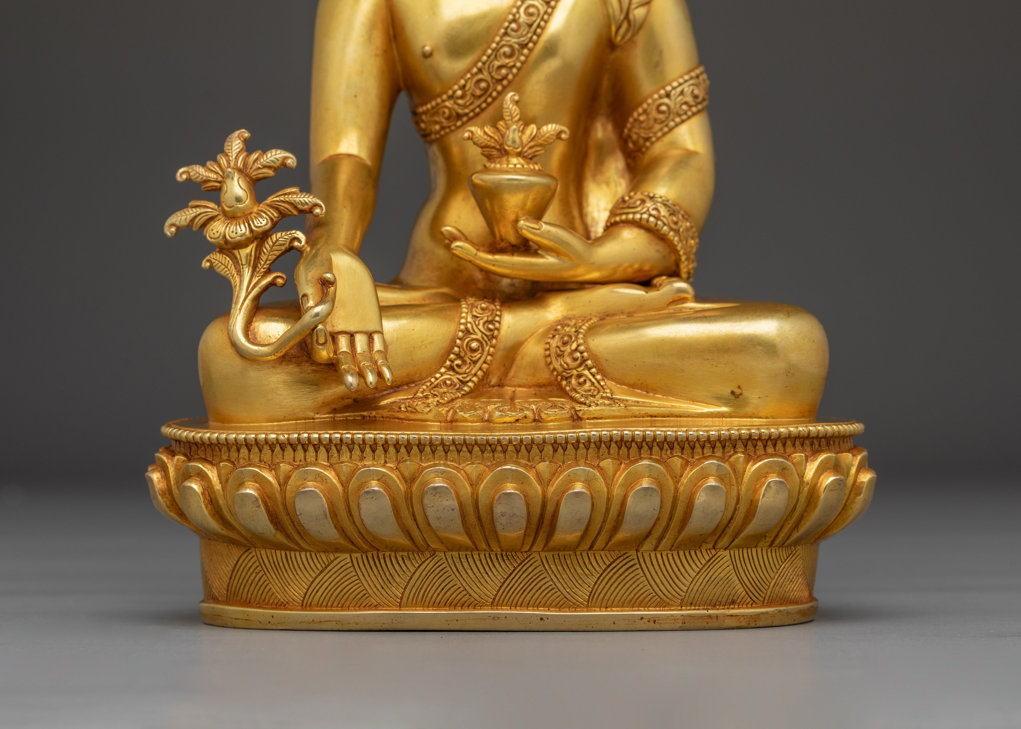 Golden Medicine Buddha Art | Spiritual Decor Figurine