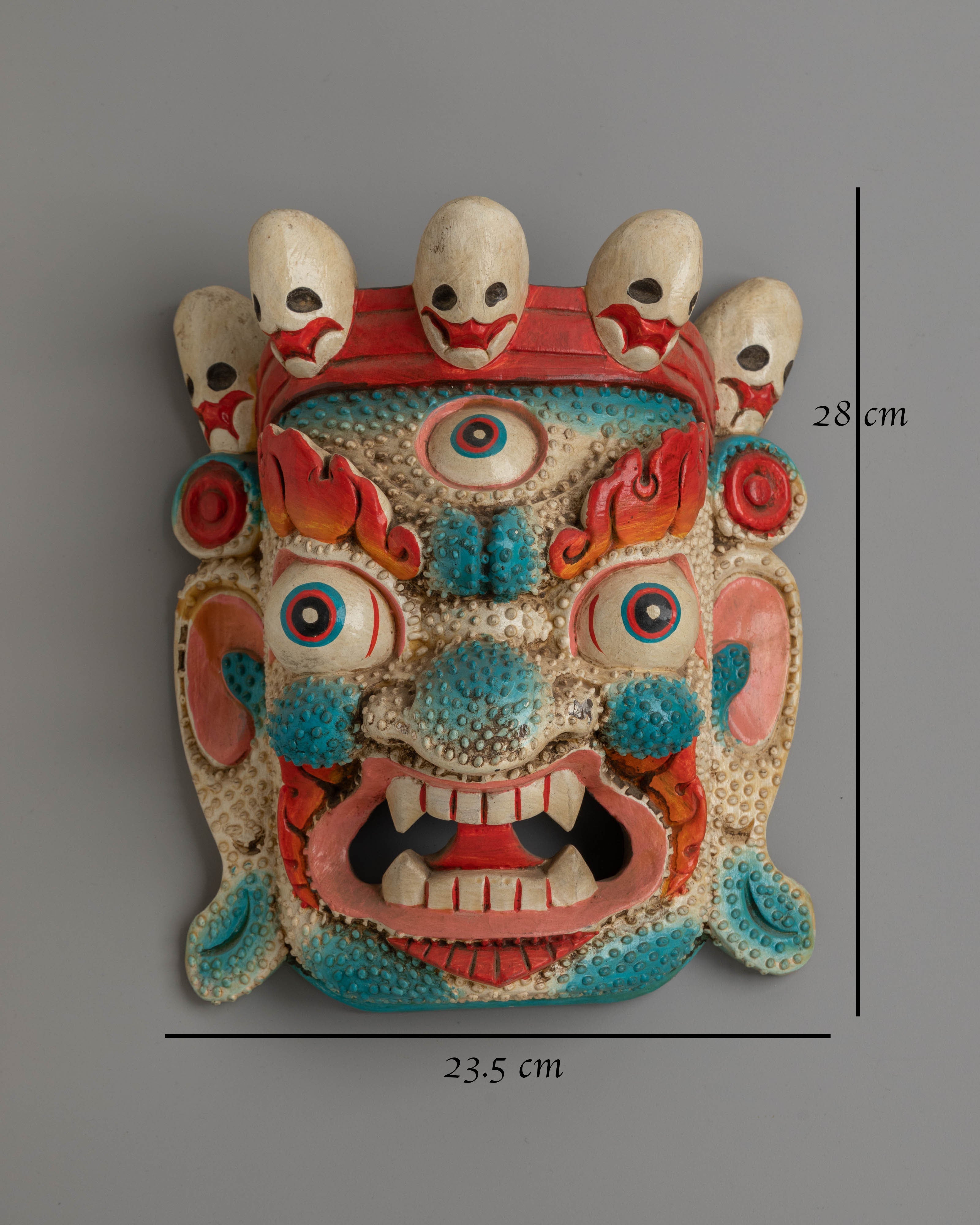 Handcrafted Bhairava Mask Wall Hanging | Tantric Protector Wall Hanging