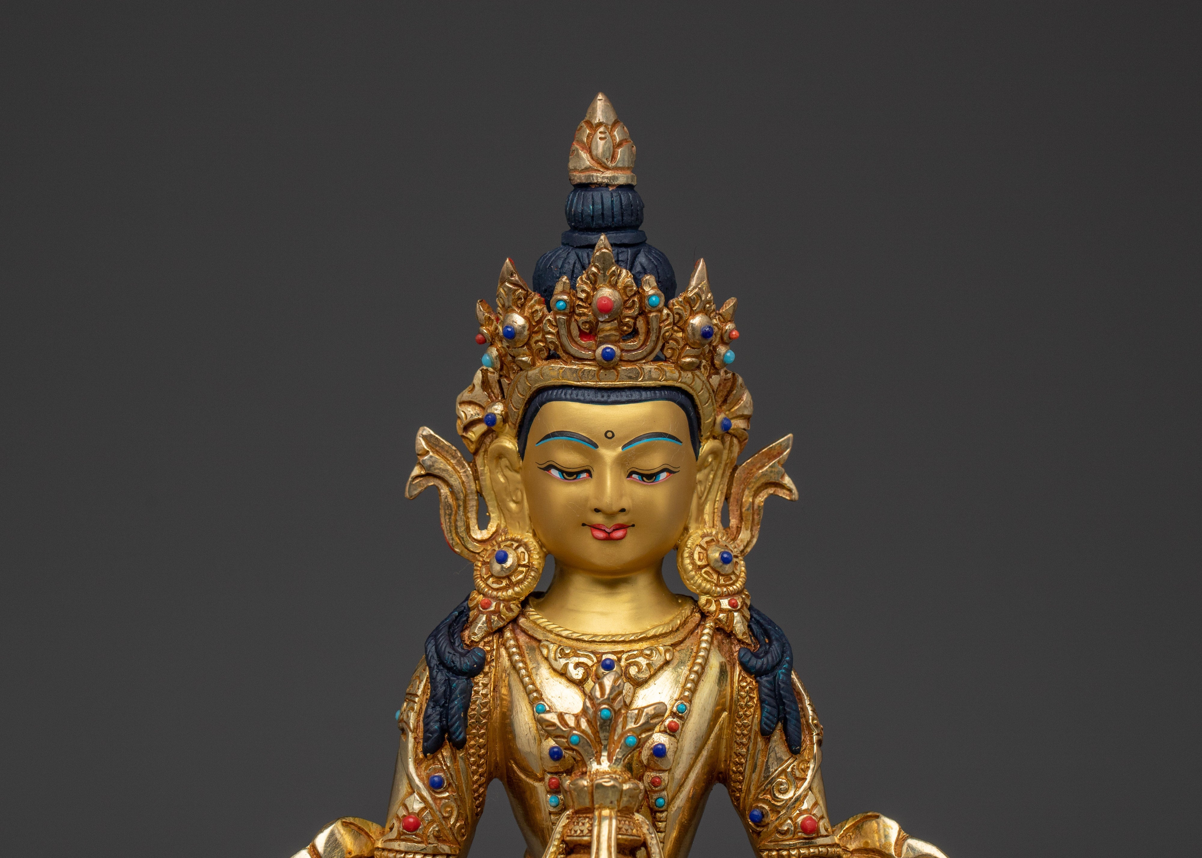 Traditional Buddhist Amitayus deity figurine | Symbol of Health and Long Life