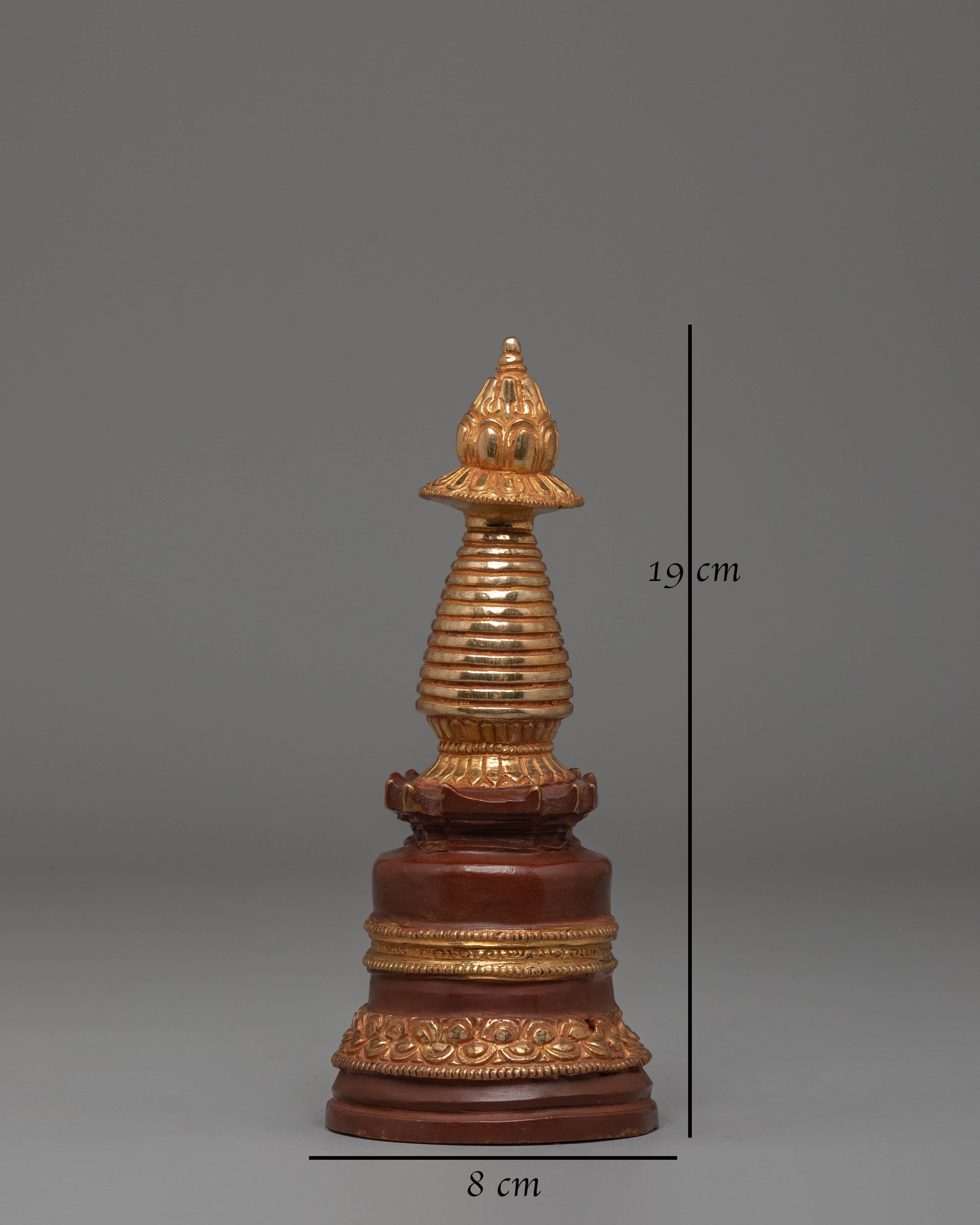Gold Plated Stupa for Altar | Home Shrine Decor