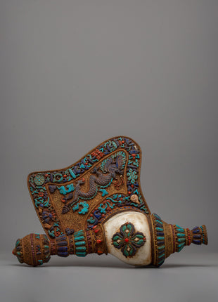 Tibetan Ritual Conch Shell (Shankha