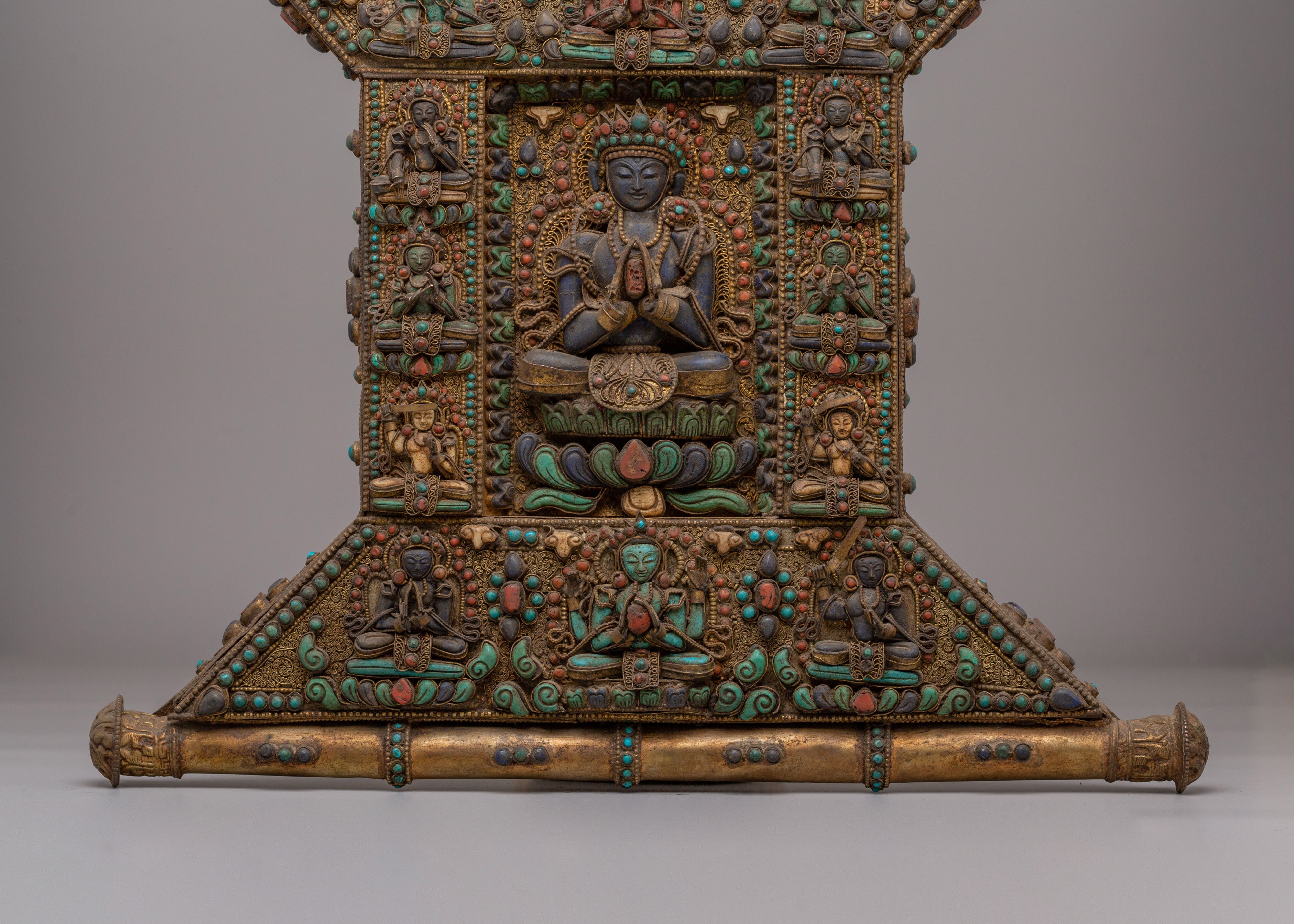 Tibetan Chenrezig Wall Hanging | Metal Thangka For Decor