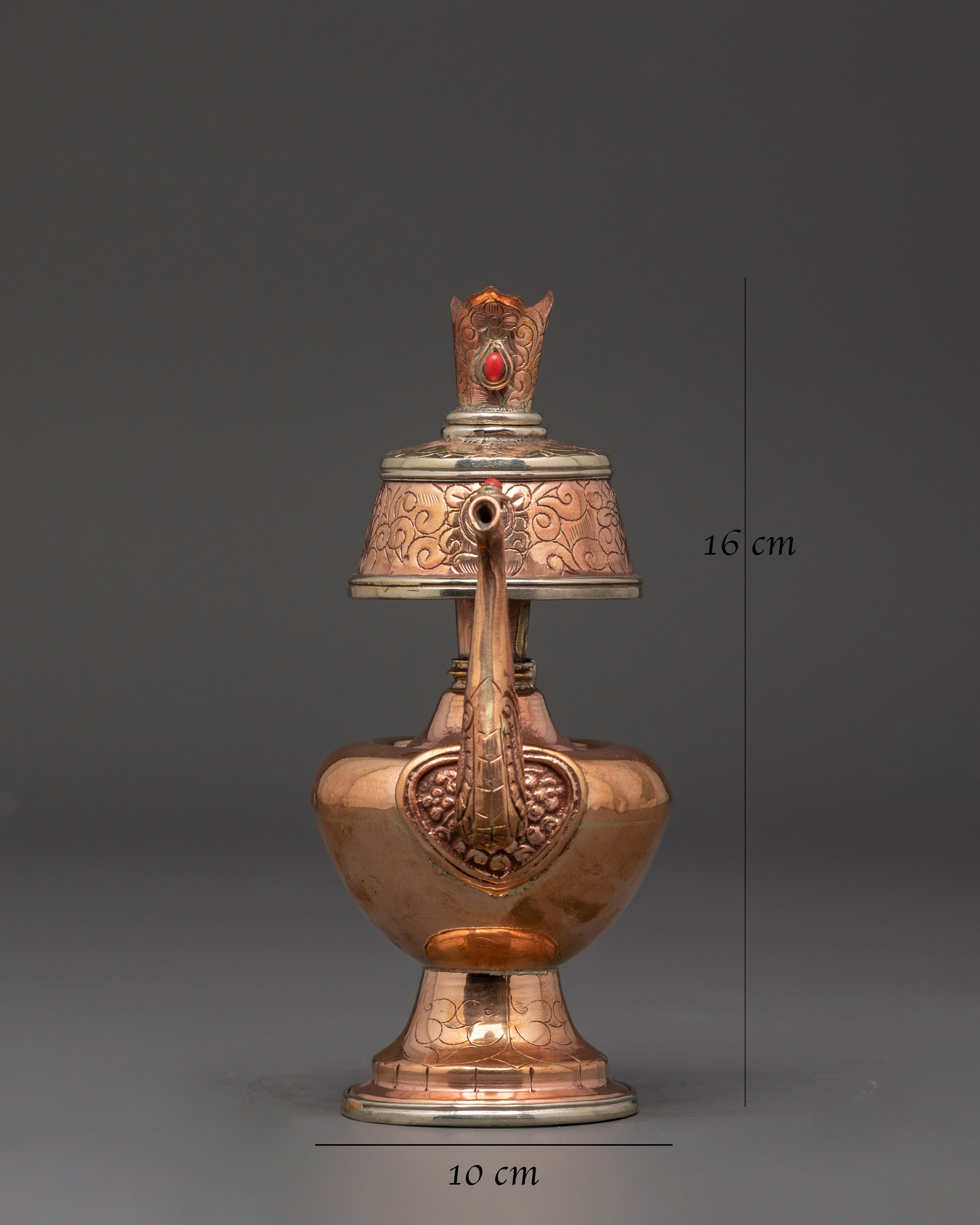 Handcrafted Bumpa Set with Crown Lids | Tibetan Ritual Offering Vessels