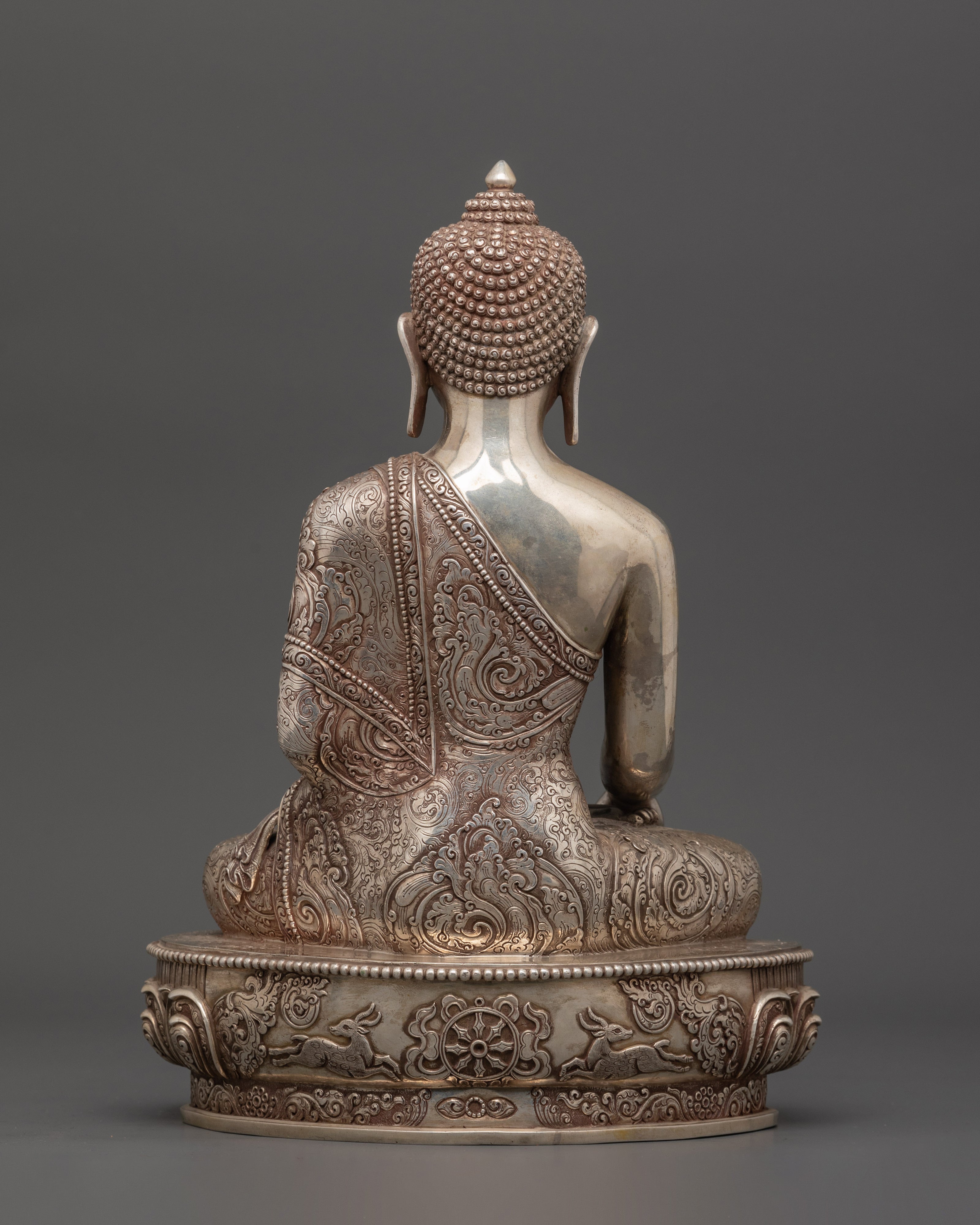 Pure Silver Shakyamuni Buddha Statue | Handcrafted Spiritual Decor