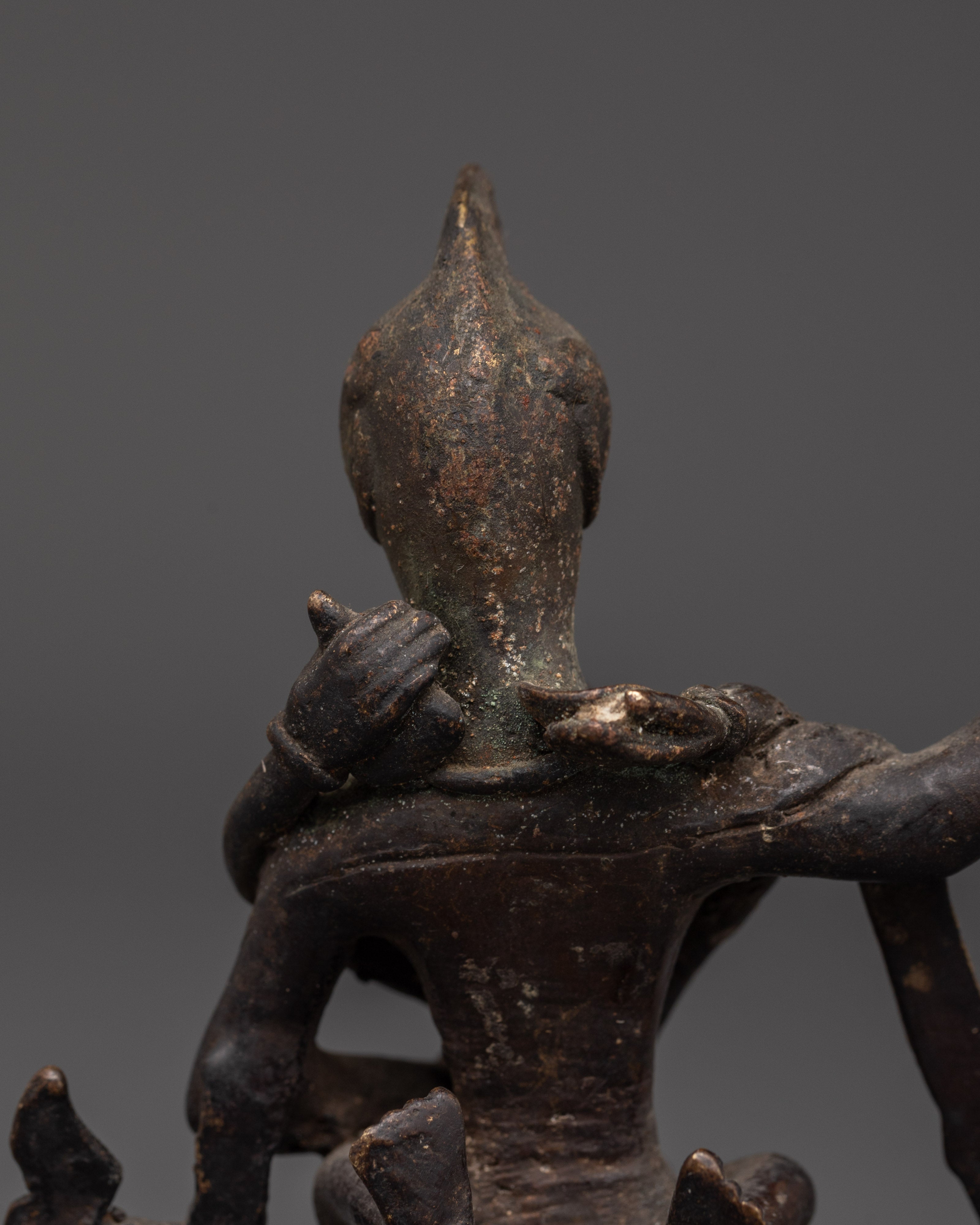 Tibetan Garuda Copper Statue with his Consort | Protector Deity for Meditation