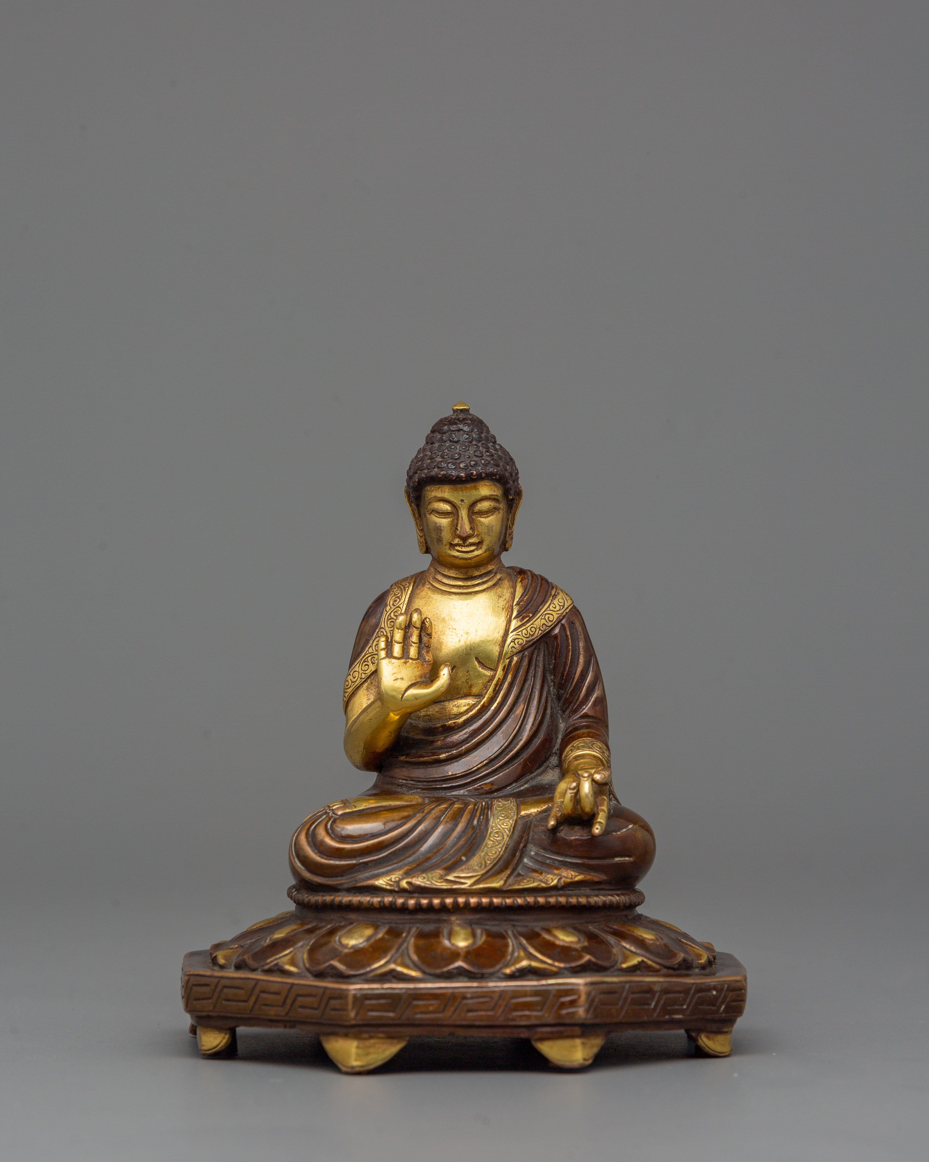 Japanese Buddha Figurine with Antique Finish | Shaka Nyorai Statue