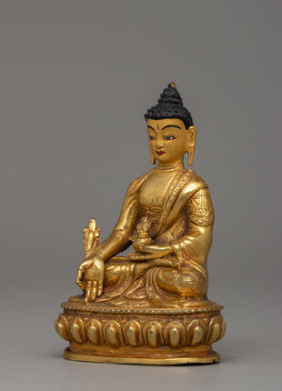 Medicine Buddha for Healing | Handcrafted Copper Body with Gold Plating