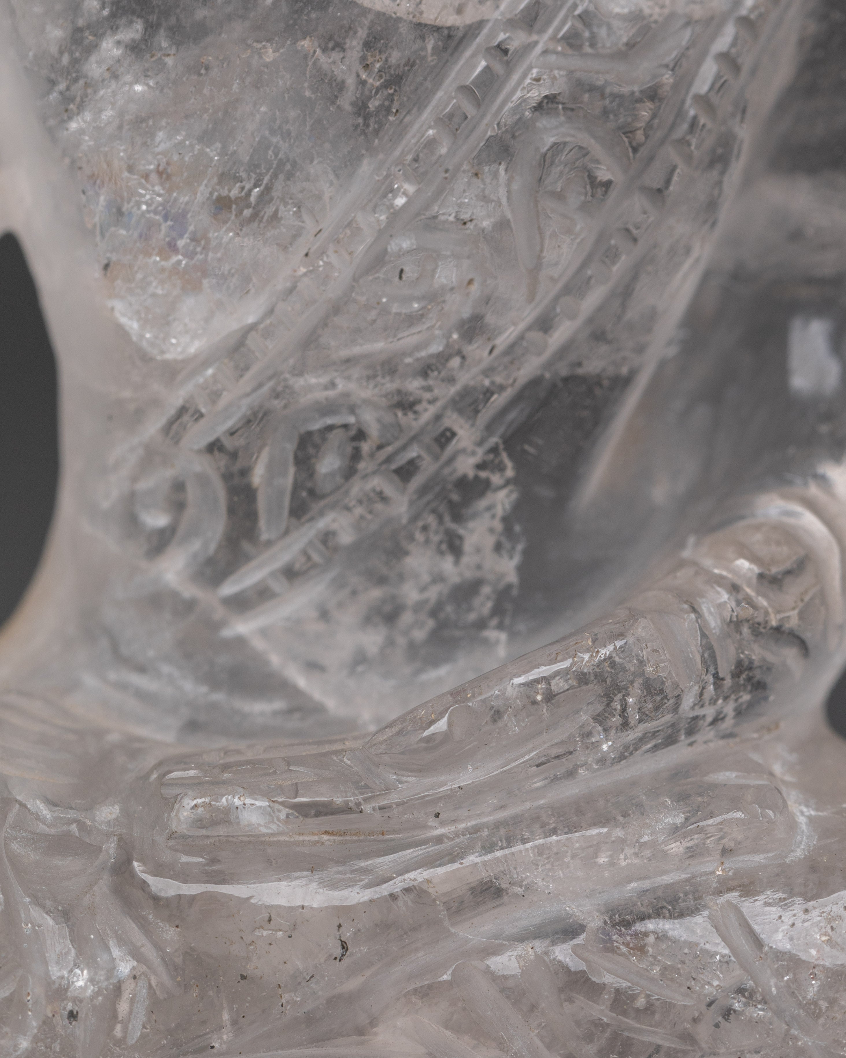 Clear Crystal Shakyamuni Buddha Statue | Handcrafted Spiritual Meditation Sculpture
