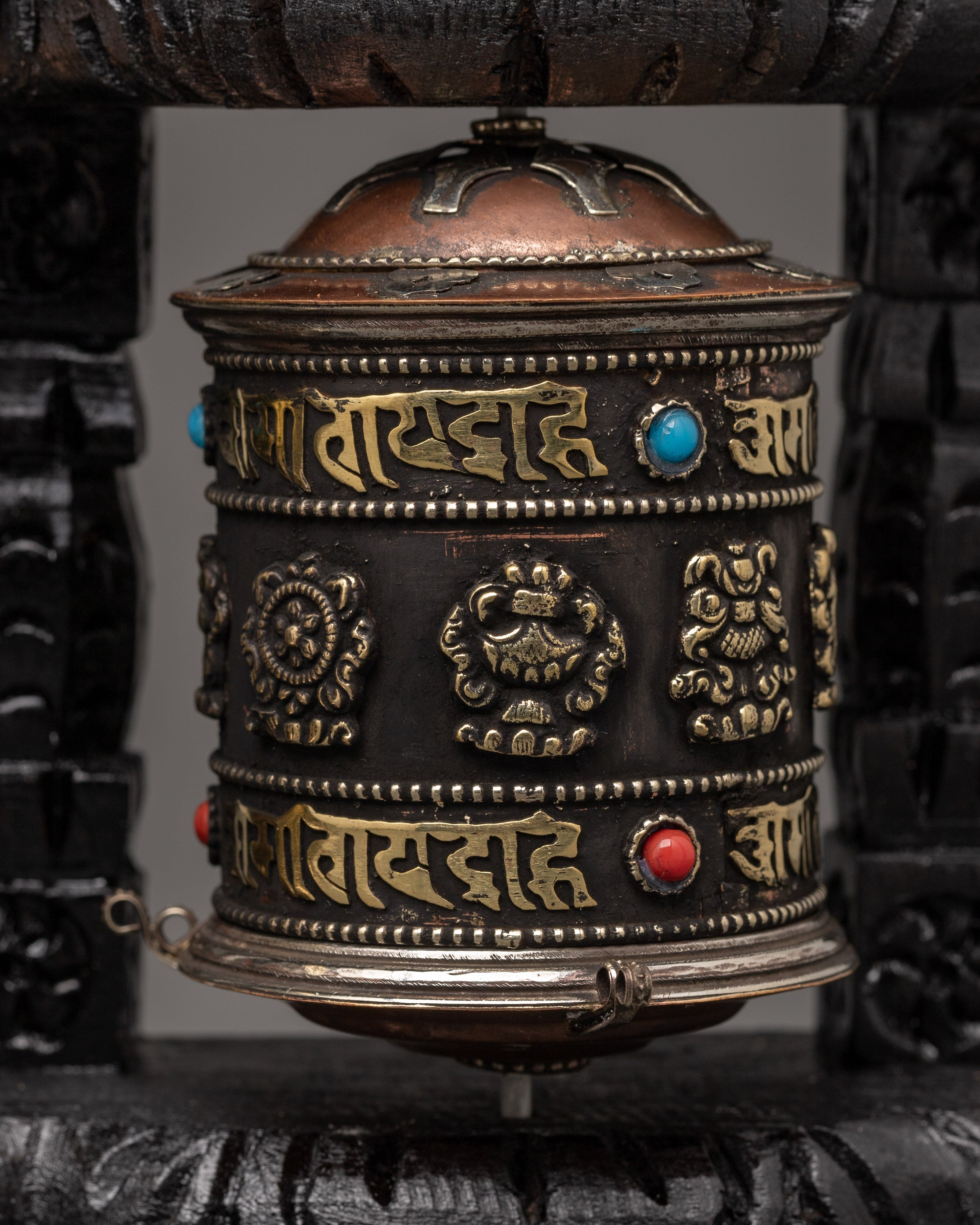 Set of 3 Tibetan Prayer Wheels | Handcrafted Buddhist Spinners