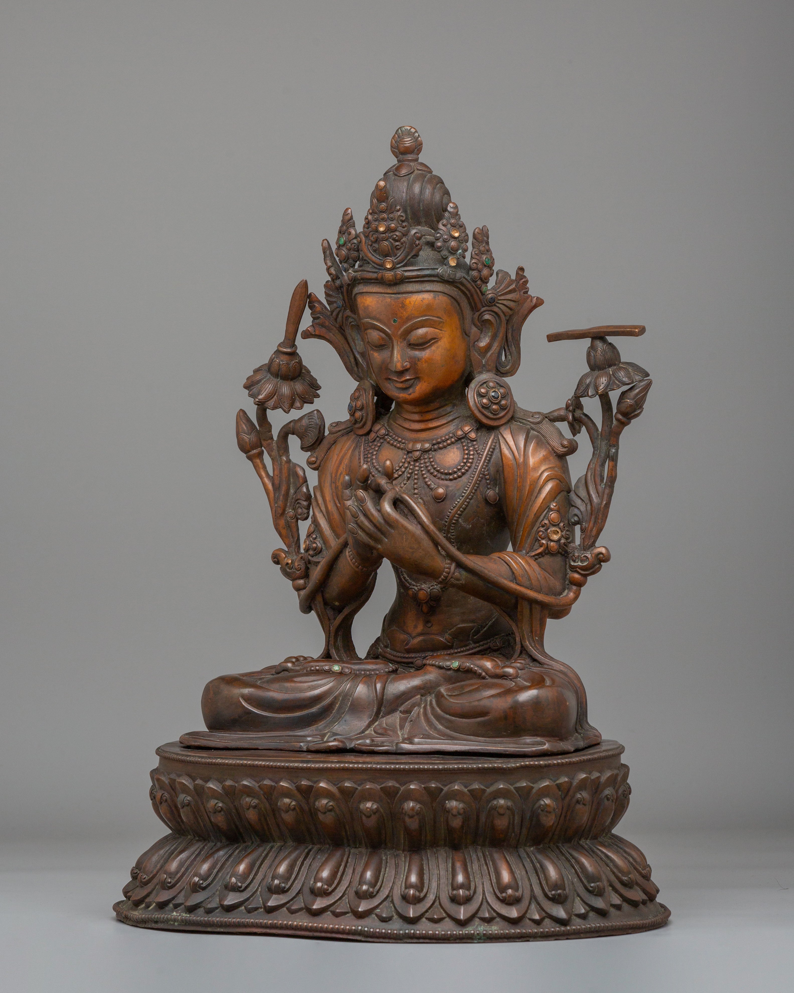 Handcrafted Himalayan Tikshna Manjushri Sculpture | Spiritual Home Decor