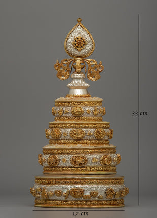 Silver and Gold-Plated Mandala | Exquisite Ritual Artifact