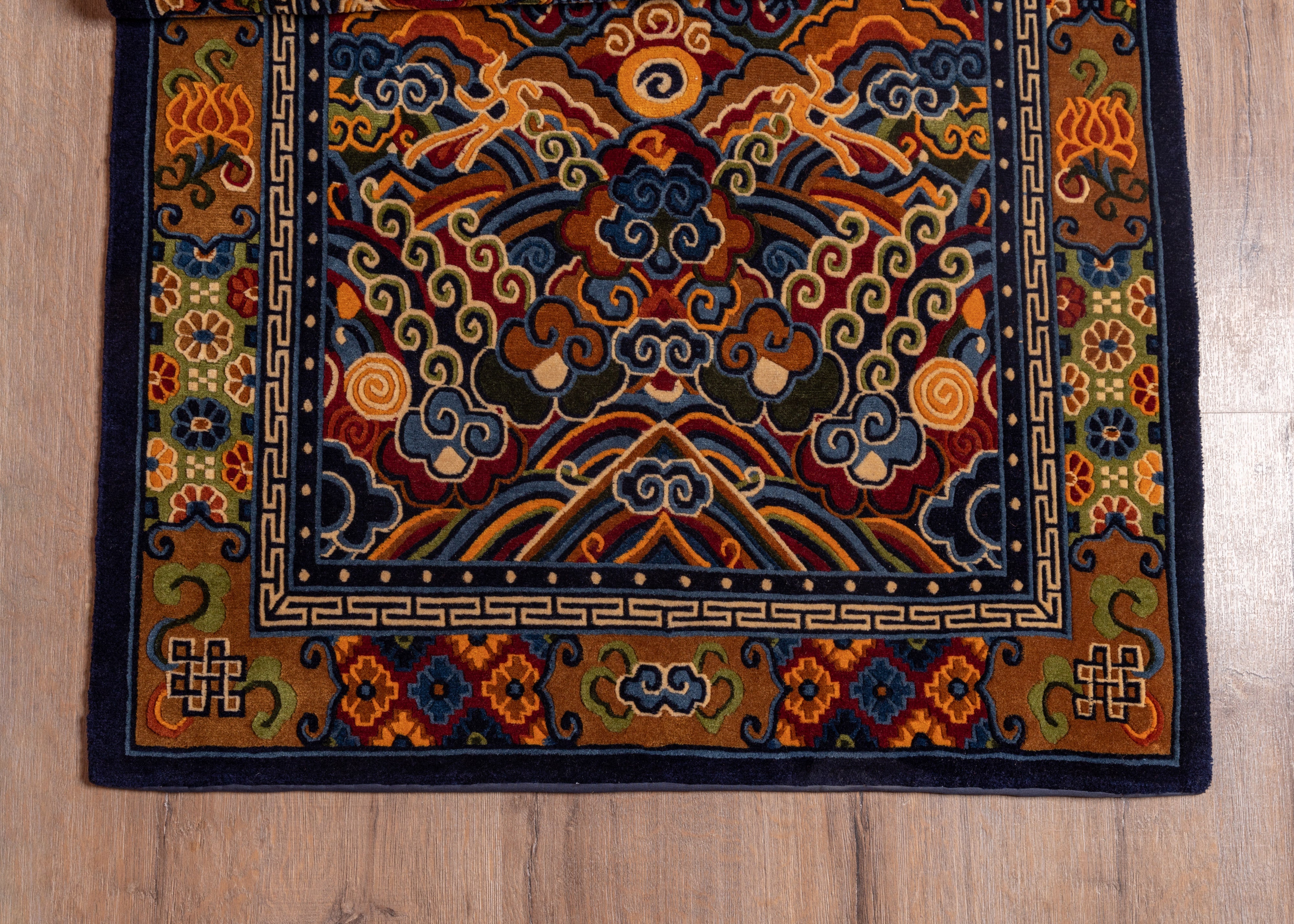 Handcrafted Tibetan Carpet | Traditional Wool Carpet with 200 Knots
