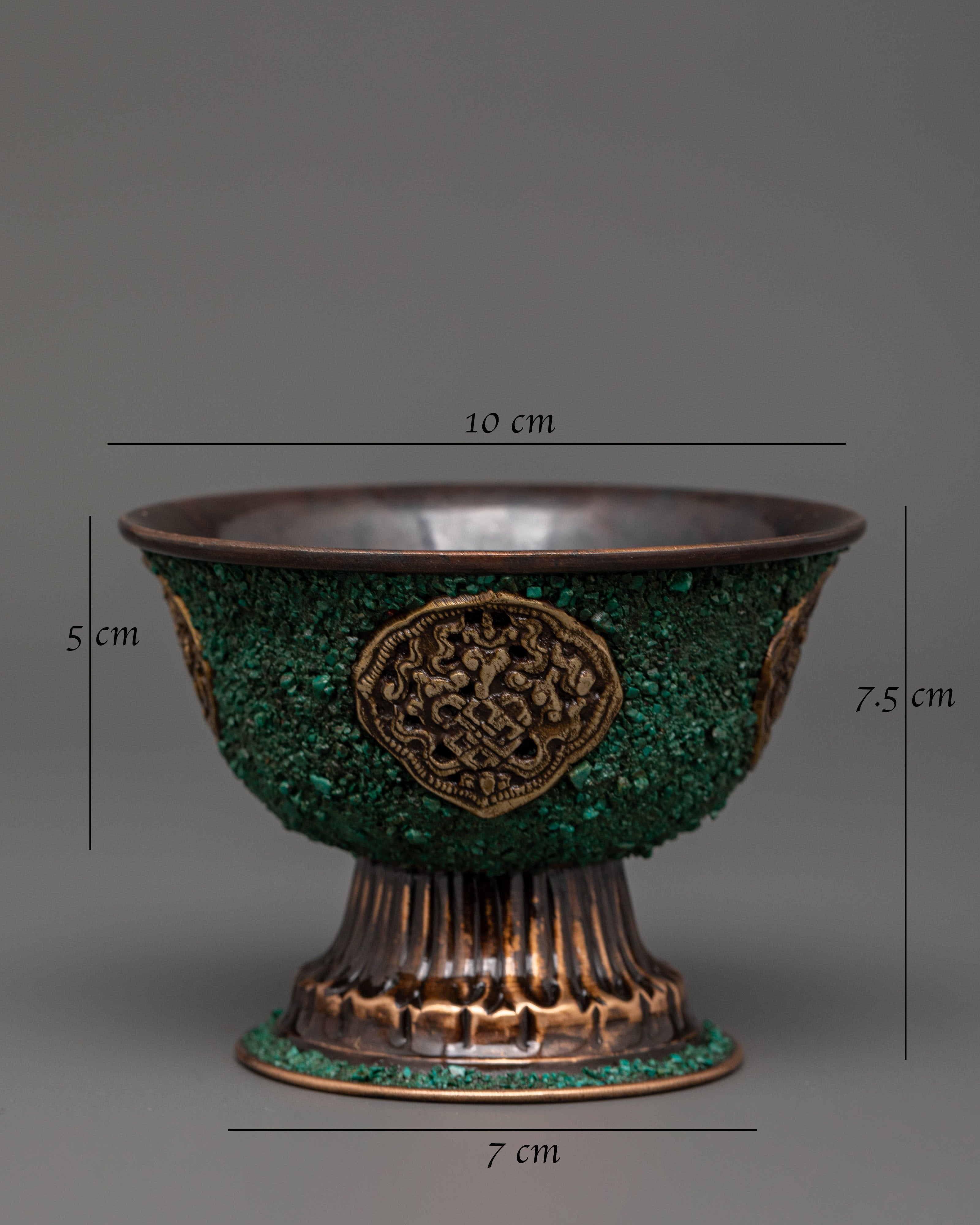 Oxidized Copper Offering Bowls | Tibetan Shrine Decor