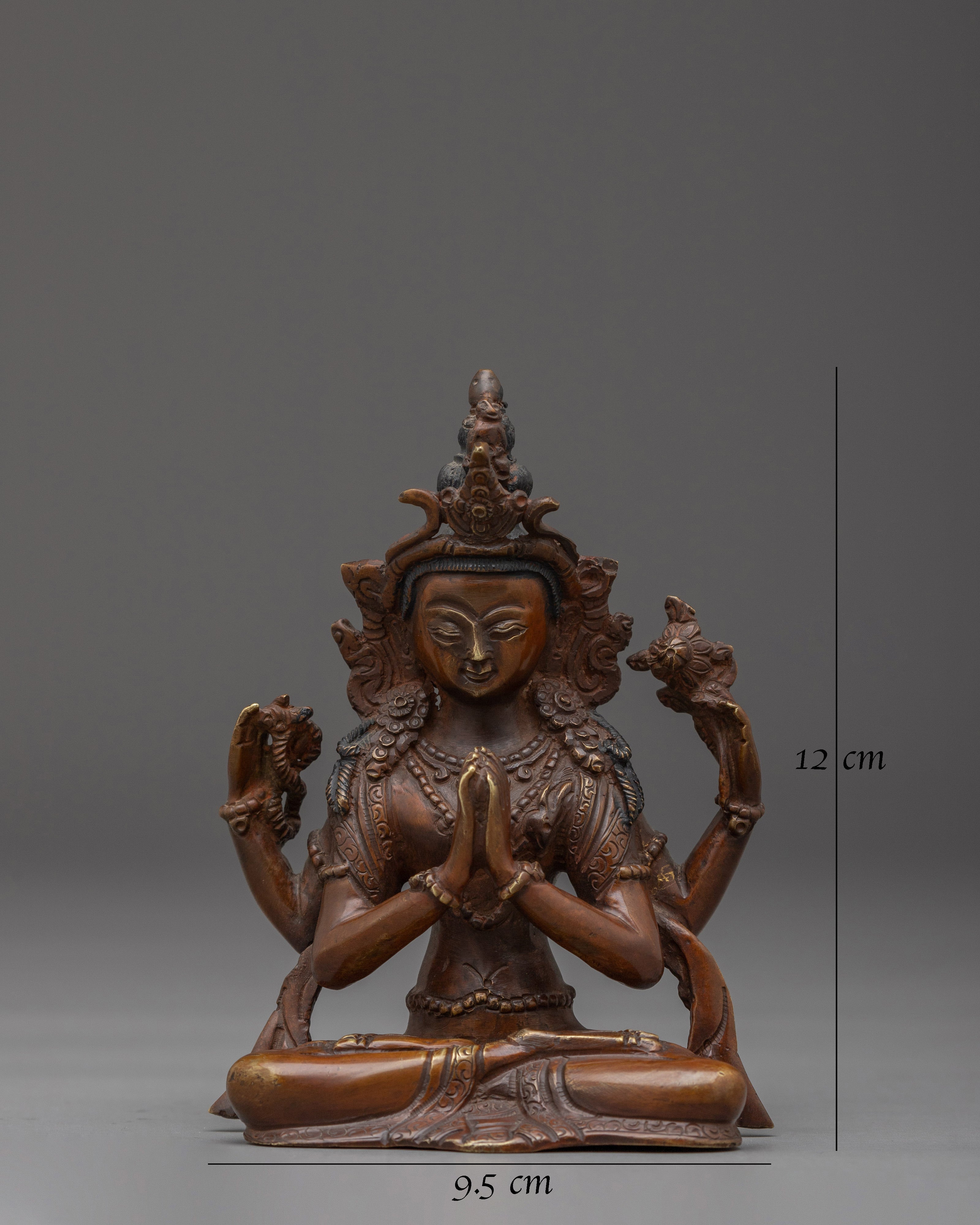 Divine Compassionate Chenrezig Figurine | Deity of Mercy and Wisdom