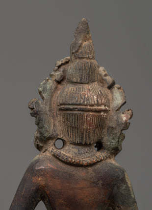 Vajrasattva Statue in Antique Copper Finish | Tibetan Deity of Purification
