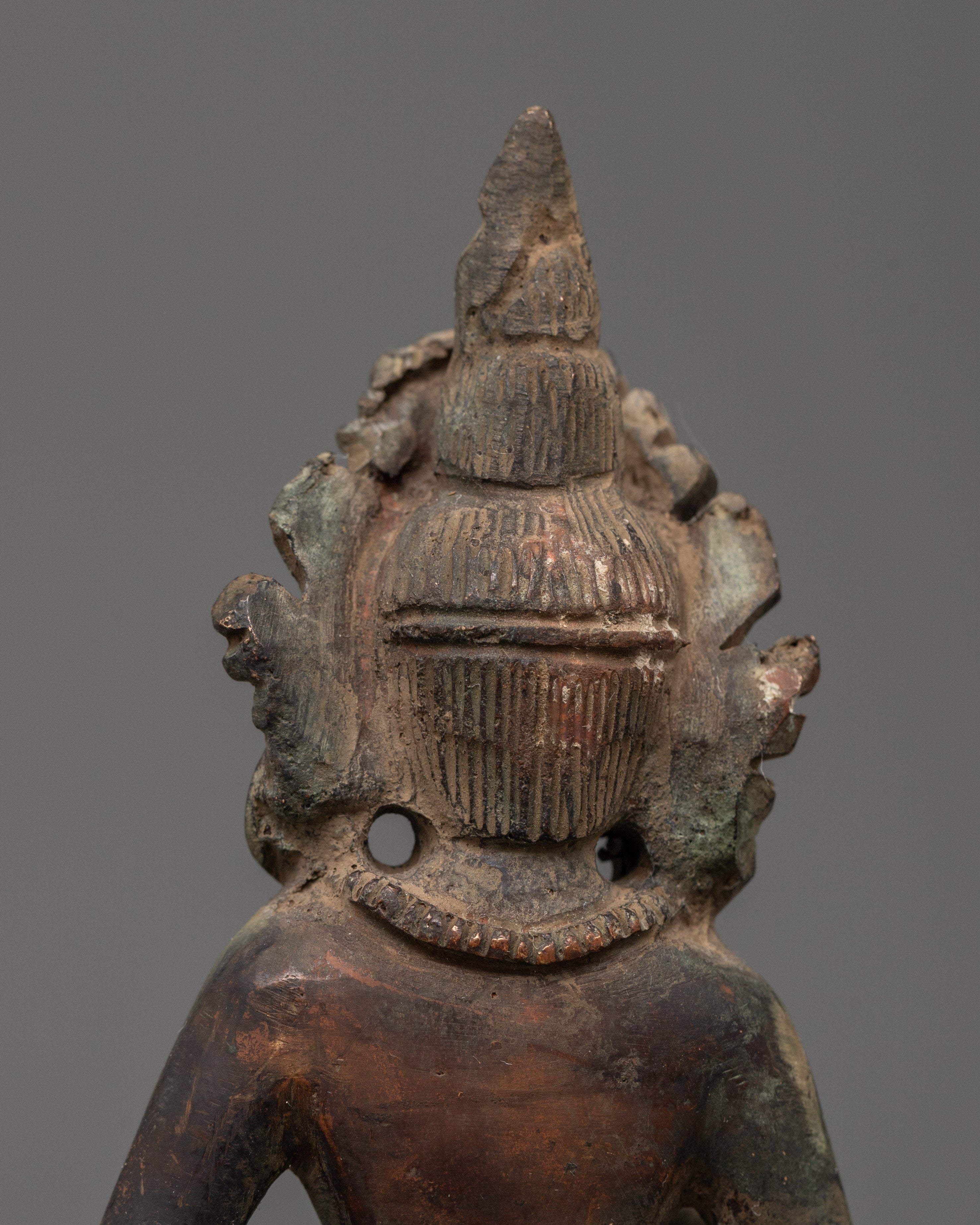 Vajrasattva Statue in Antique Copper Finish | Tibetan Deity of Purification