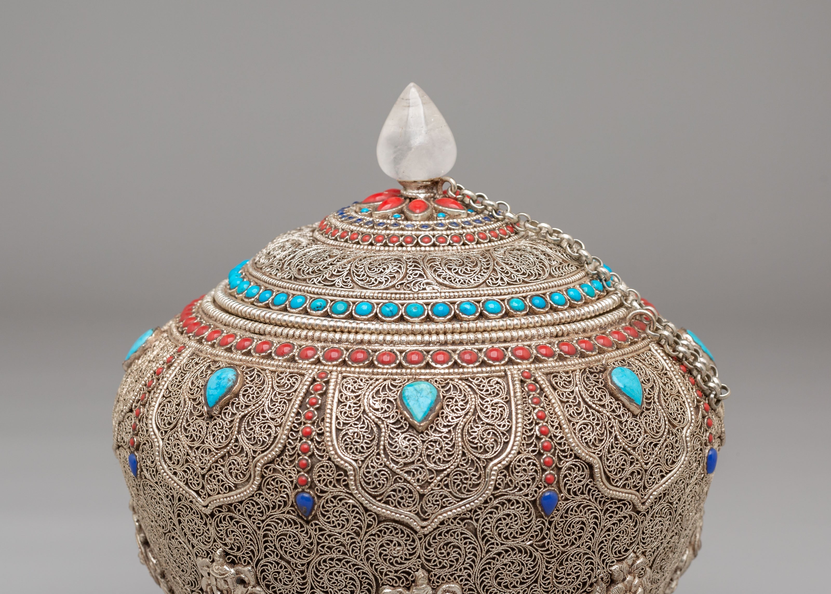 Sacred Tibetan Ritual Rice Pot | Spiritual Offering Vessel