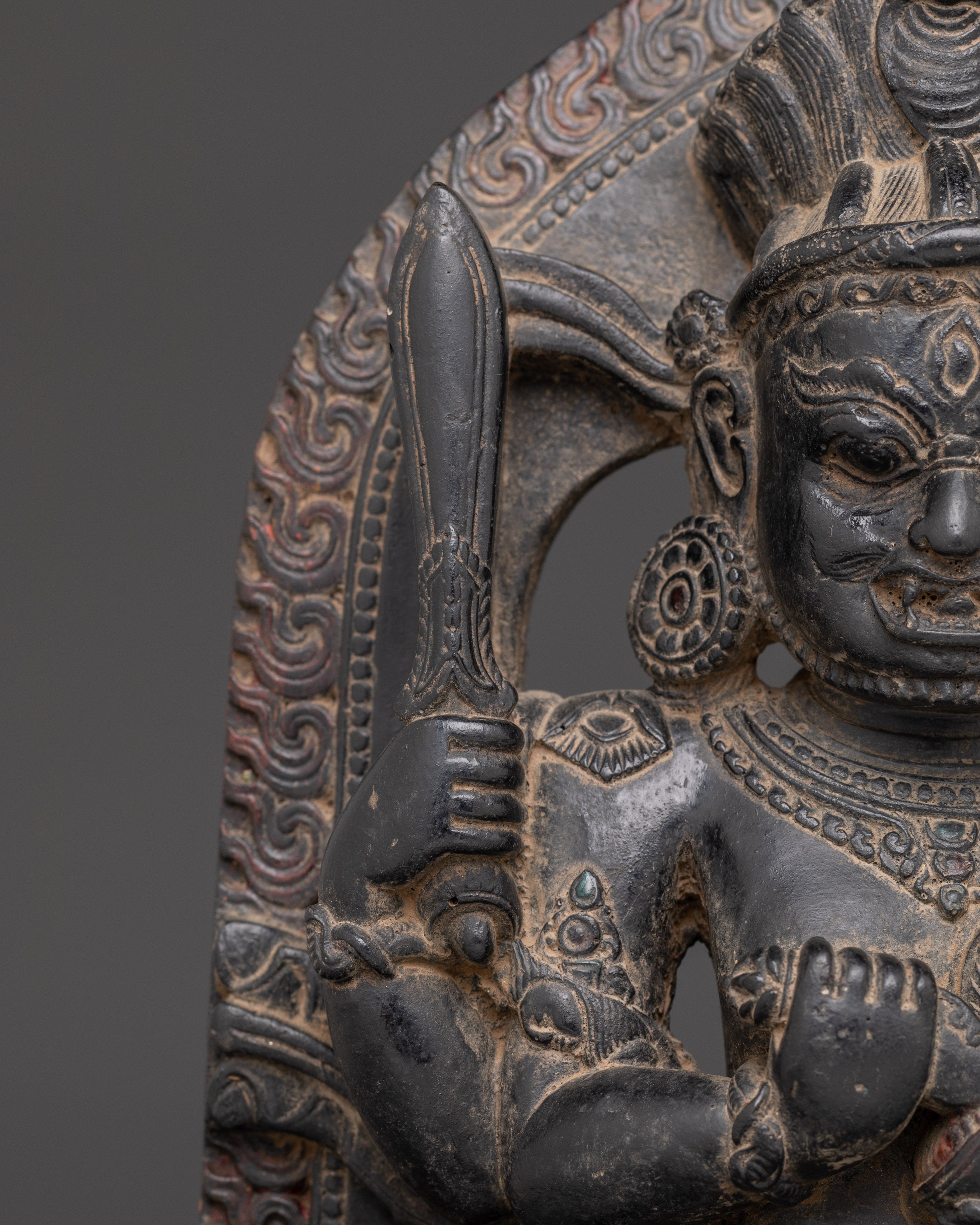 Sacred Four-Armed Mahakala Statue | Protector Deity of Dharma