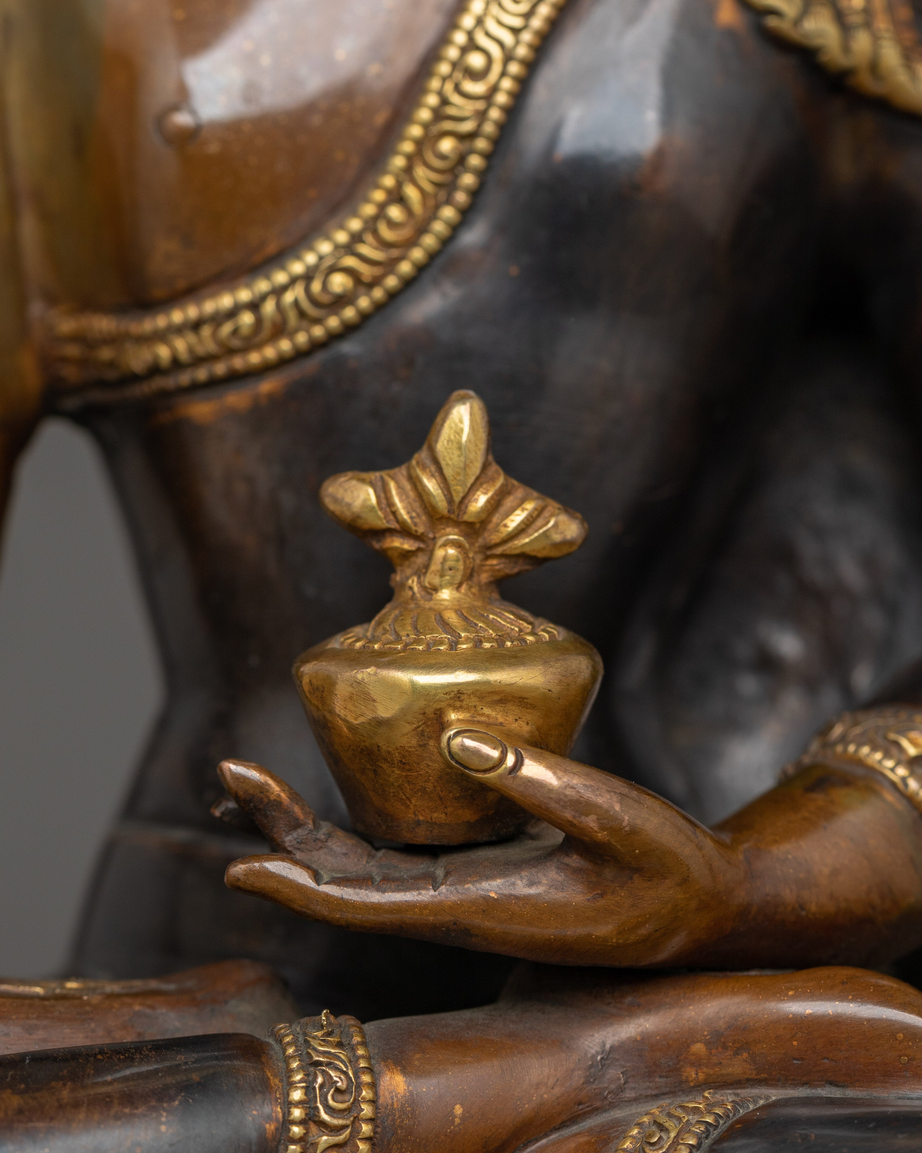 Supreme Healer Bhaisajyaguru Statue | Medicine Buddha Oxidized Statue