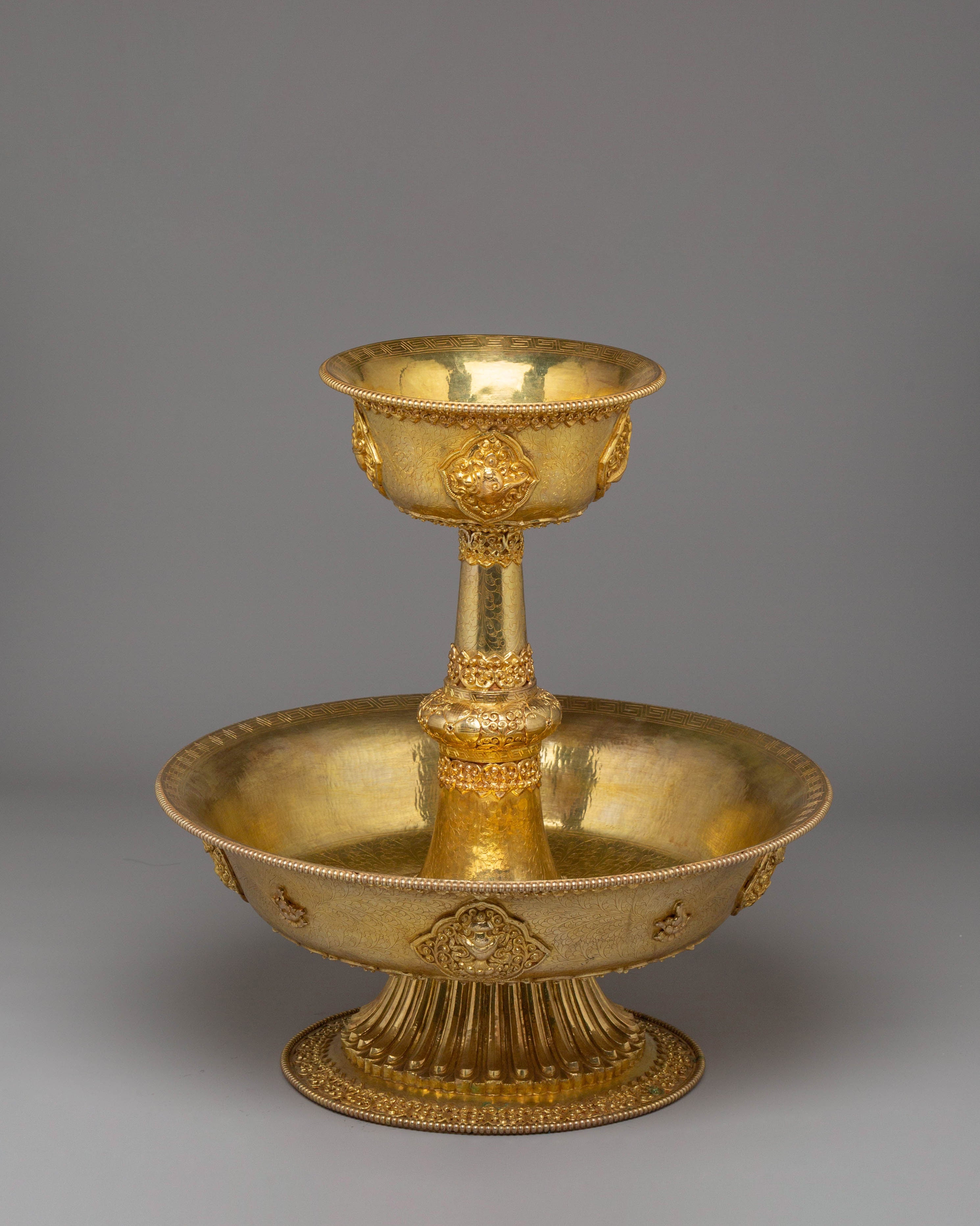 Handmade Tibetan Serkyem Set | Traditional Ritual Offering Vessels