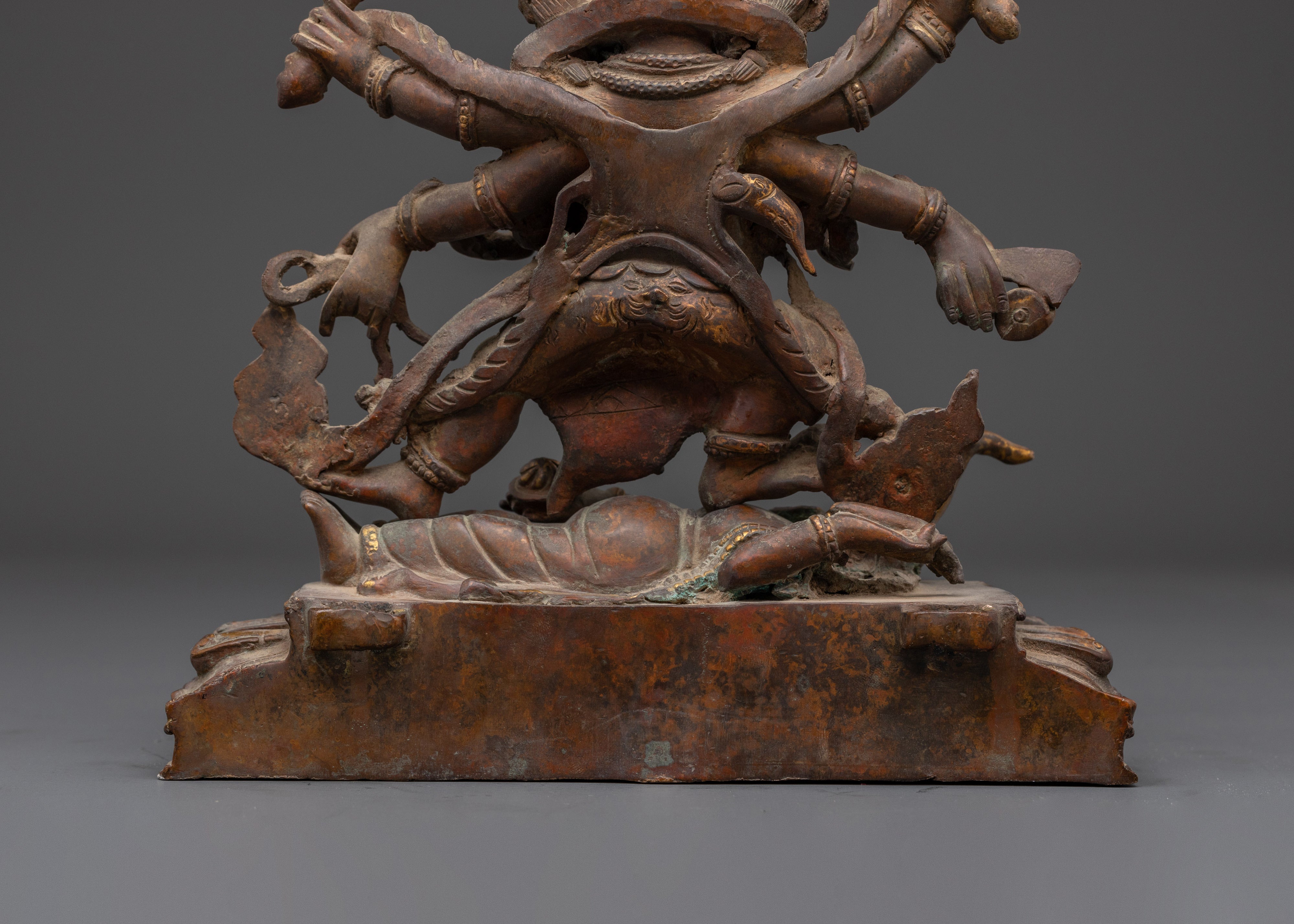 Handmade Six-Armed Mahakala Statue | Copper Body Statue