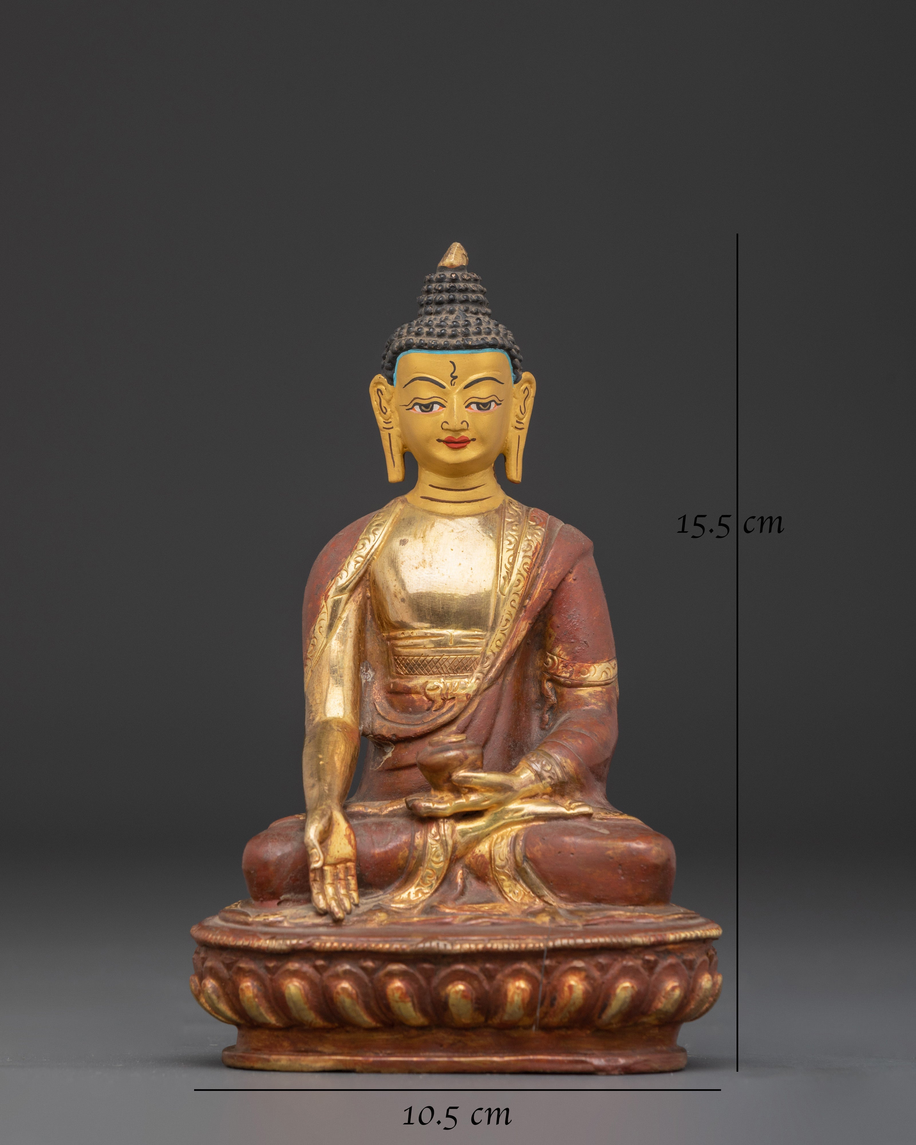 Tibetan Ratnasambhava Sculpture | Copper, Gold Plated Buddhist Icon
