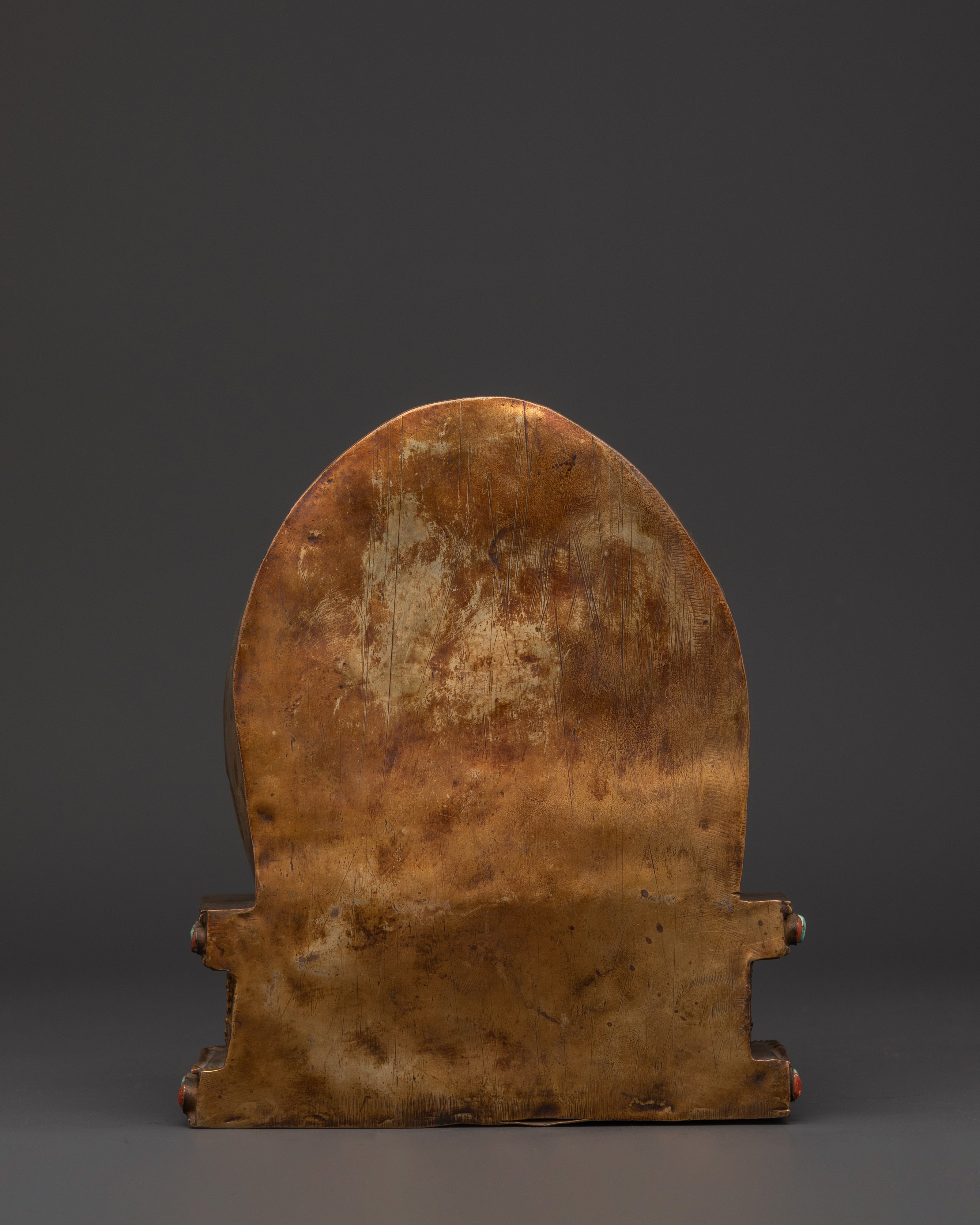 Handcrafted Copper Ghau Box with Four Armed Mahakala | For Spiritual Protection