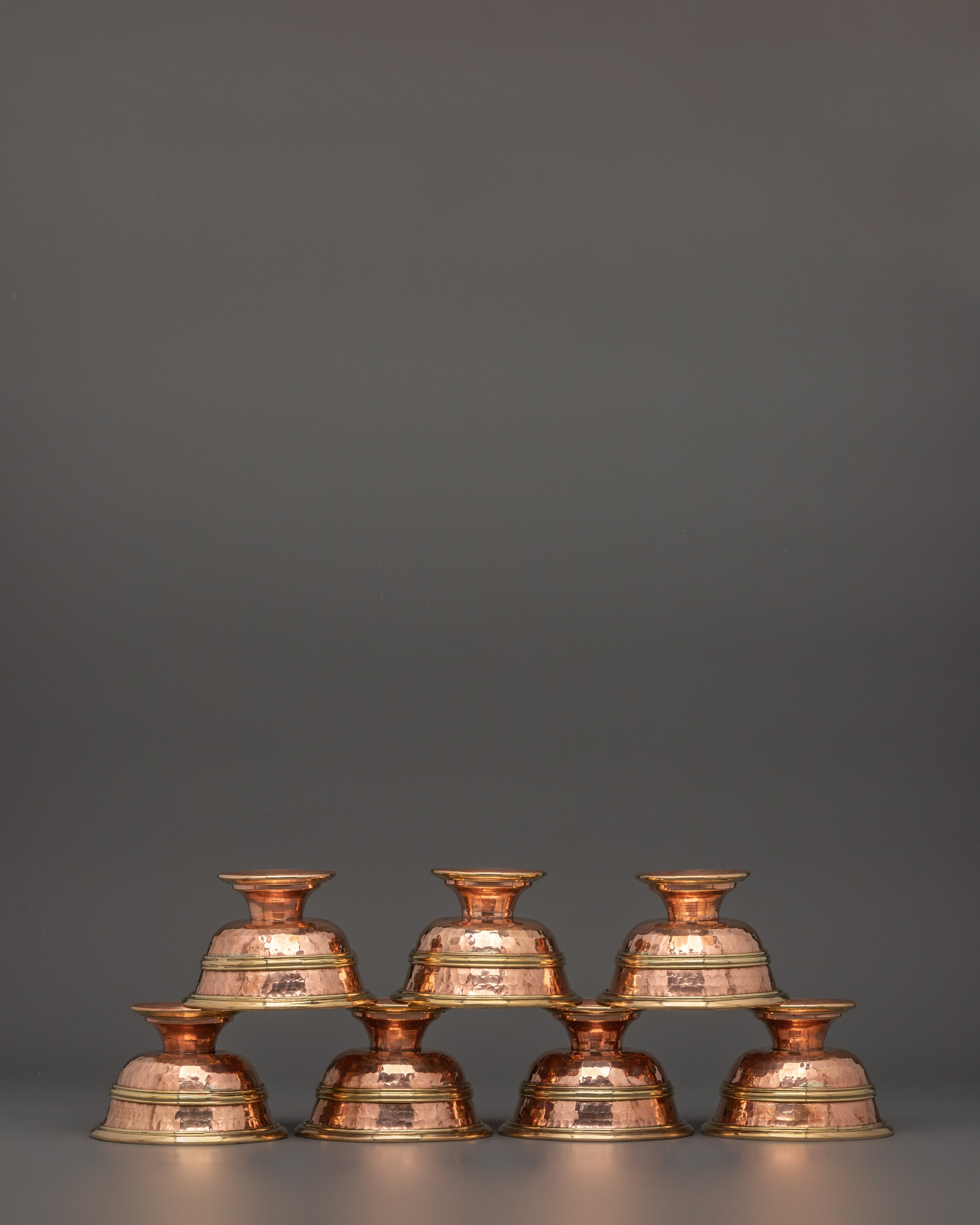Sacred Offering Water Bowl Set | Copper Puja Vessels for Meditation & Altar Rituals
