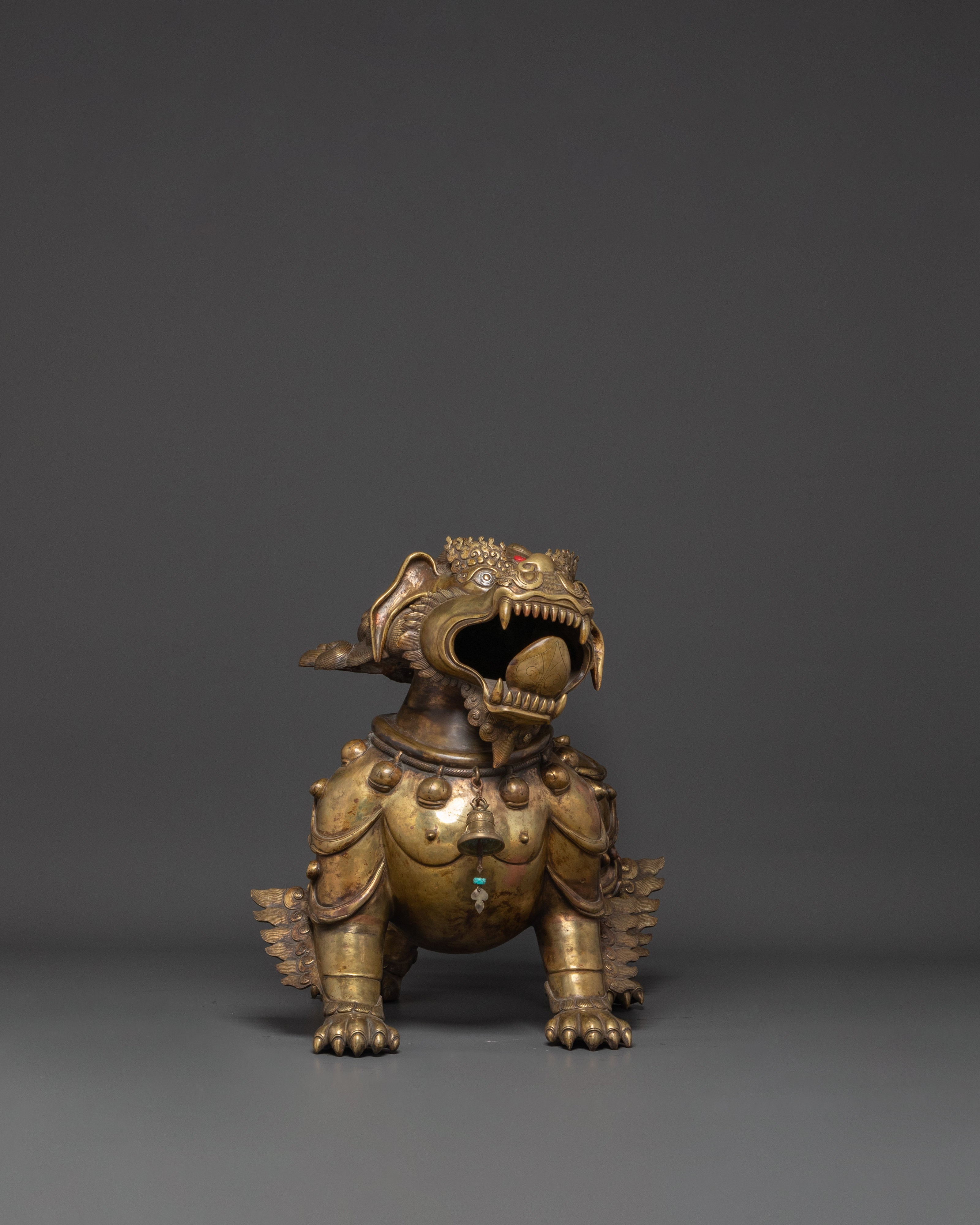 Sacred Mythical Lion Statue Set | Guardian Protectors of Strength and Prosperity