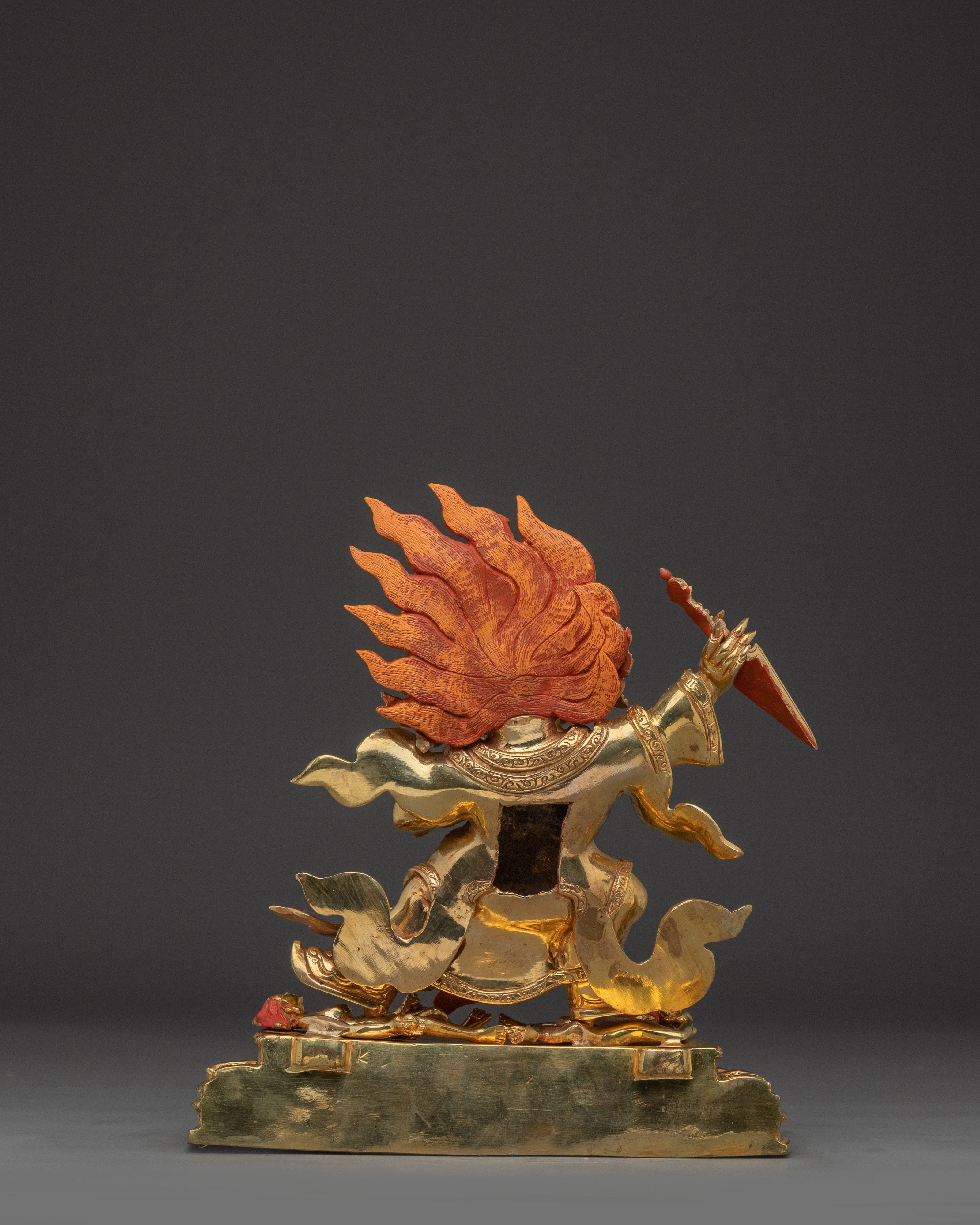 Golden Wrathful Mahakala Statue | Guardian of the Dharma