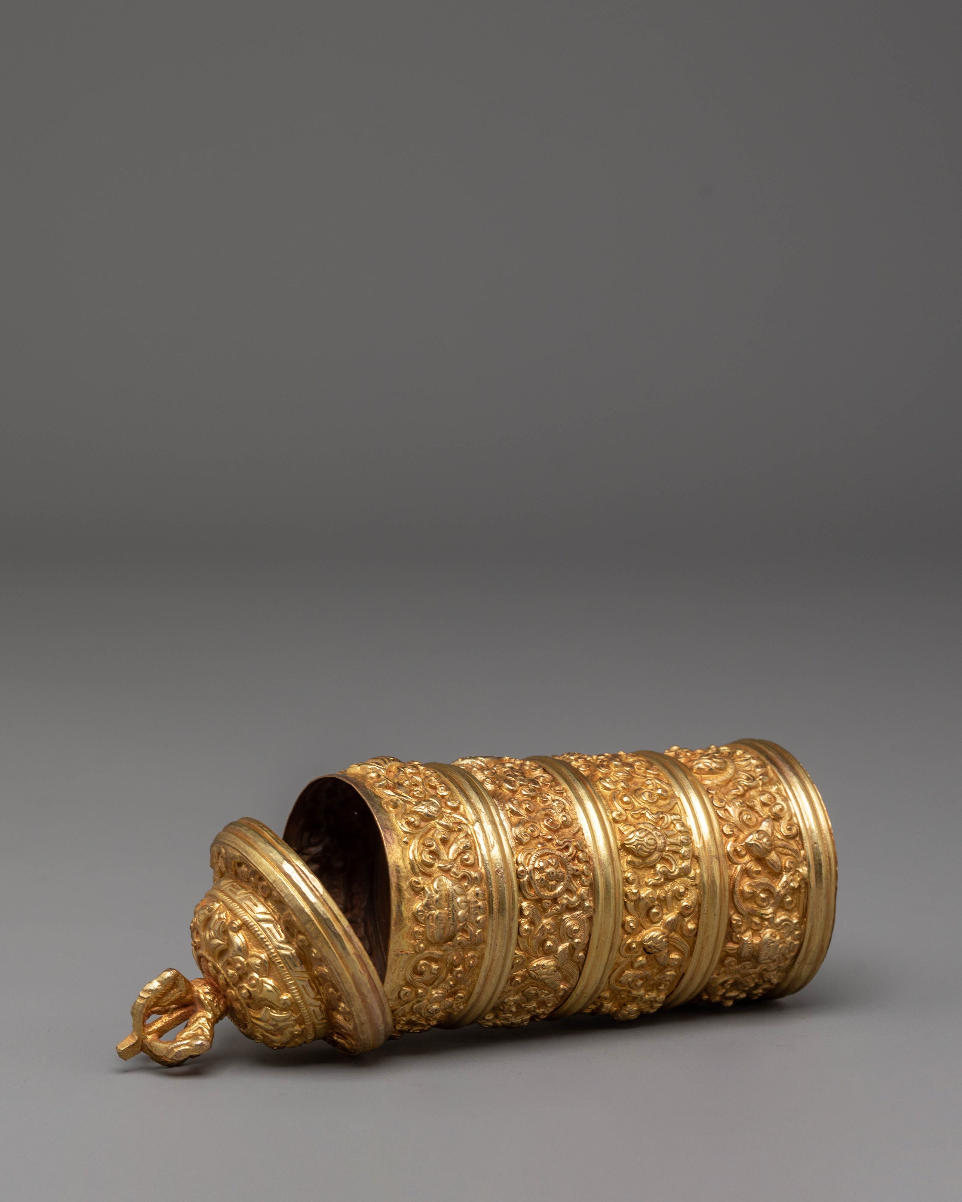 Handmade Golden Decorative Rice Pot | Copper Body with Fire Gold Plating