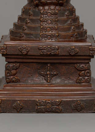24cm Chorten Tibetan Stupa Artwork | Handcrafted Religious Craftsmanship