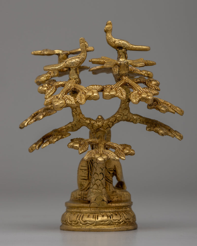 Shakyamuni Buddha Under Tree | Brass Statue for Enlightenment and Meditation