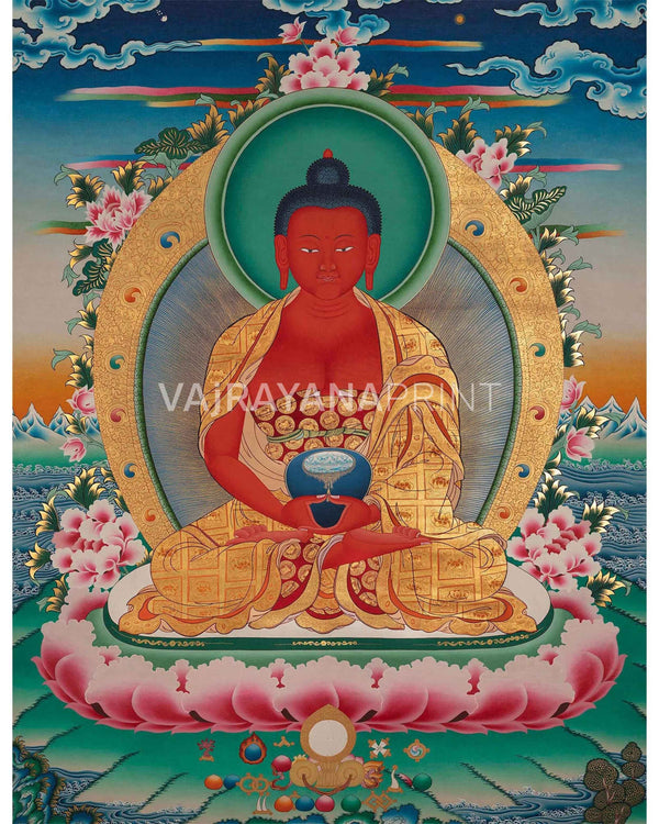 Red Amitabha Buddha Print
