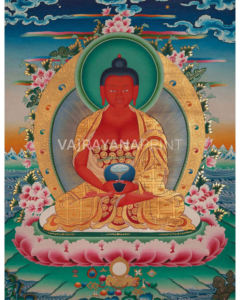 Red Amitabha Buddha Print