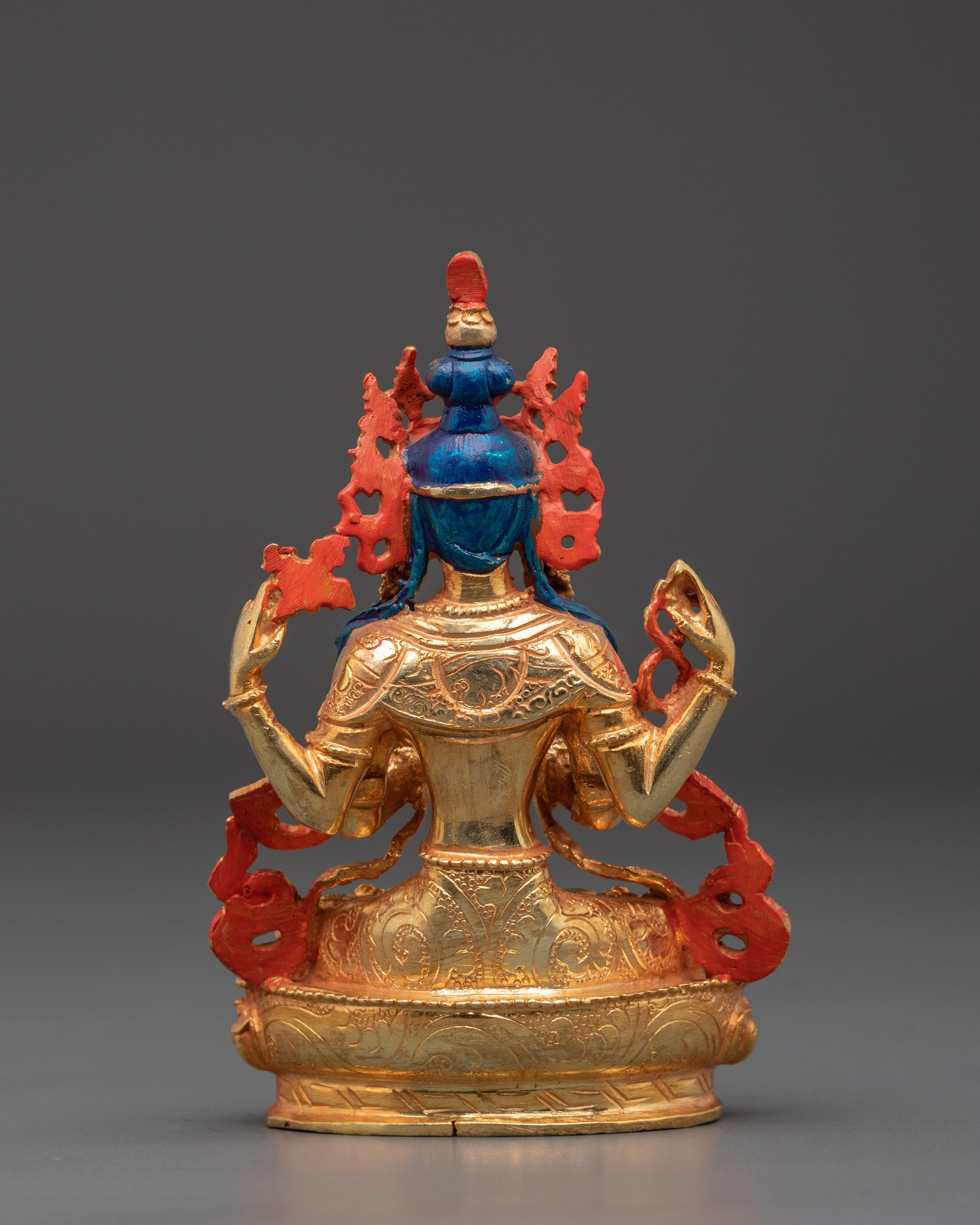 Four Armed Bodhisattva Chenrezig Statue | Tibetan Buddhist Deity of Compassion