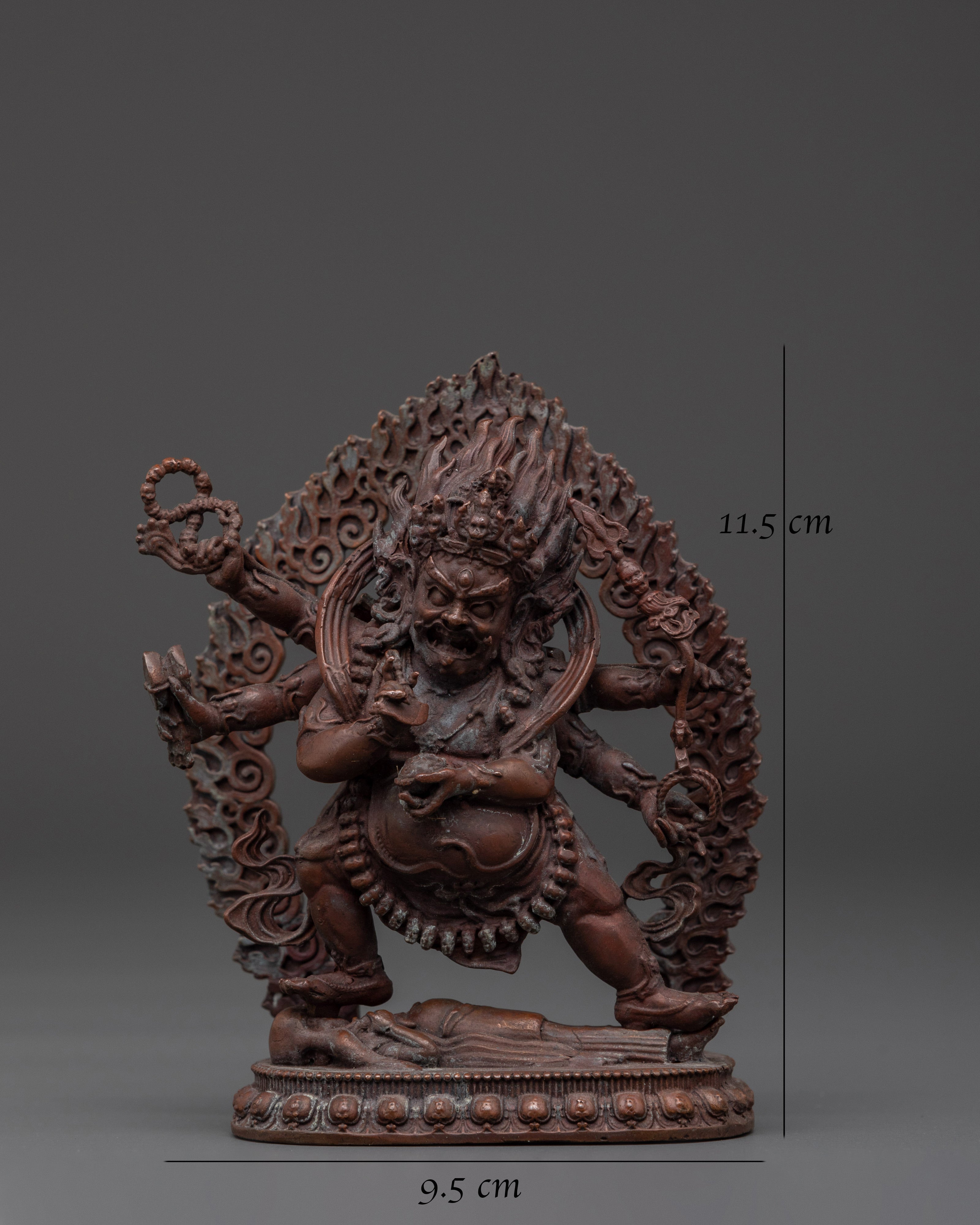 The Wrathful Six Armed Mahakala Statue | Symbol of Protection