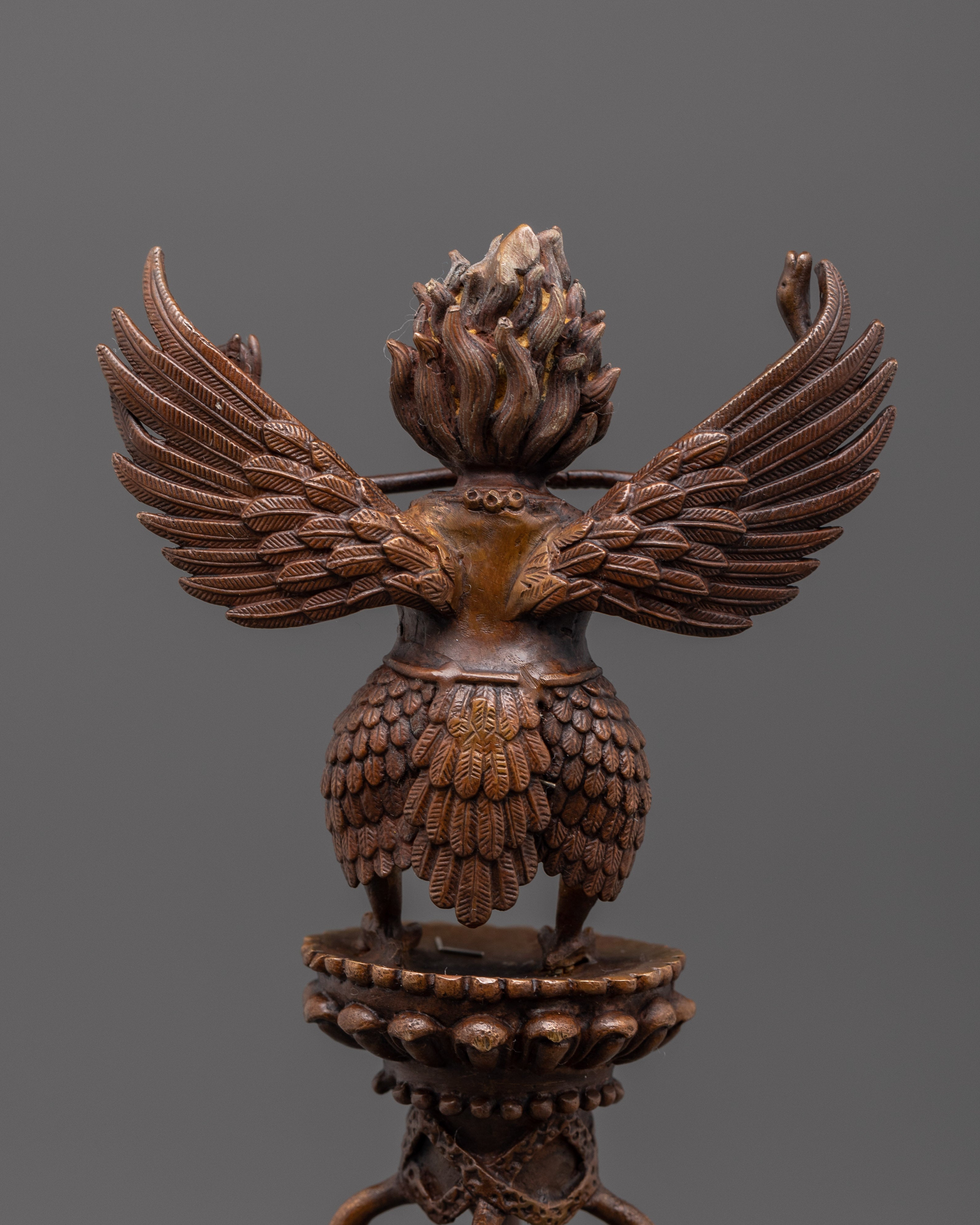 Handmade Tibetan Garuda Phurba | Oxidized Copper Ritual Dagger