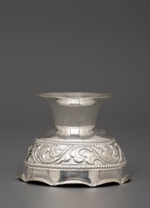 Handmade Pure Silver Offering Bowl | Sacred Offering Bowl for Puja & Shrine Use