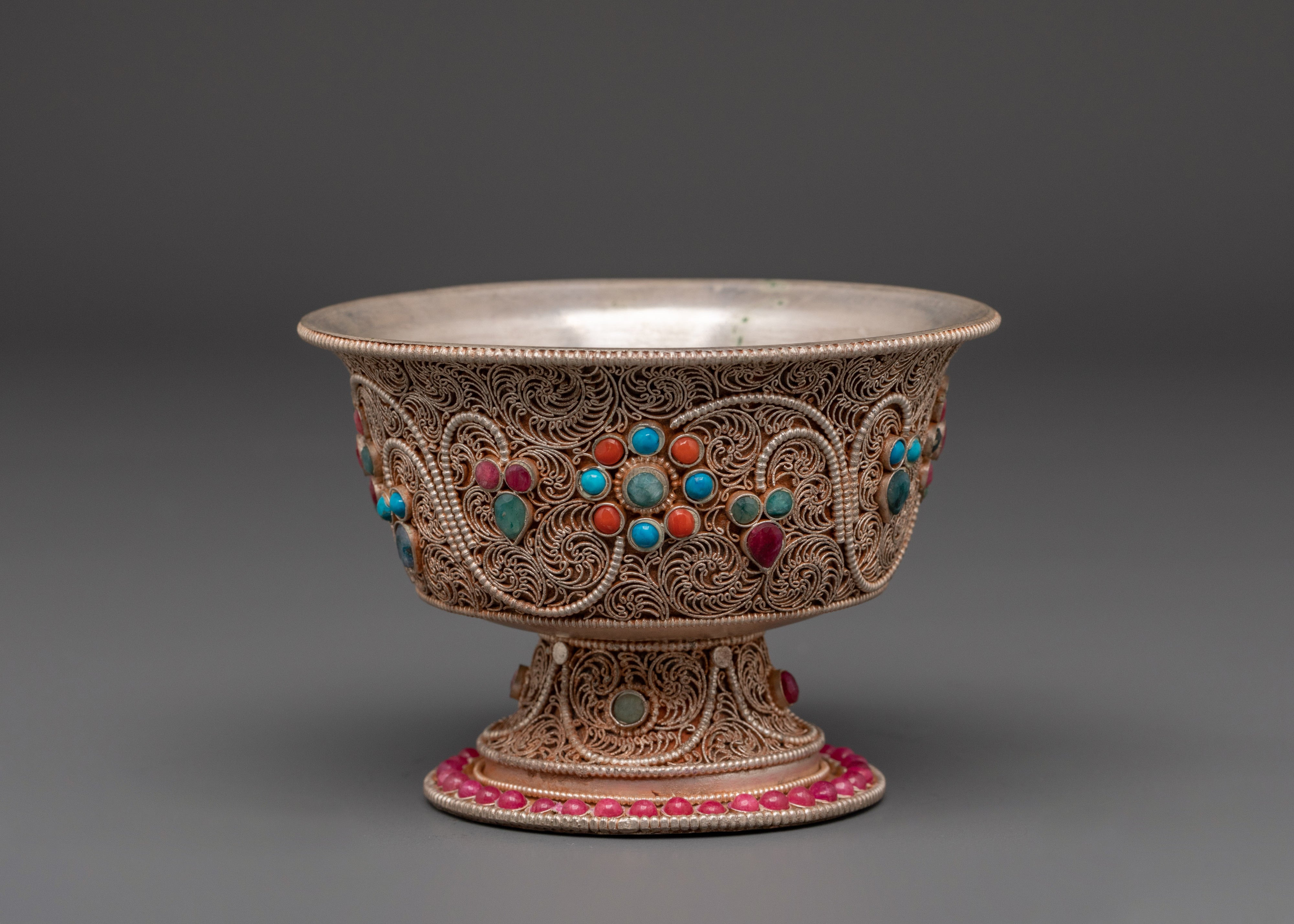 Spiritual Seven Offering Bowl Set | Copper Ritual Decor for Meditation