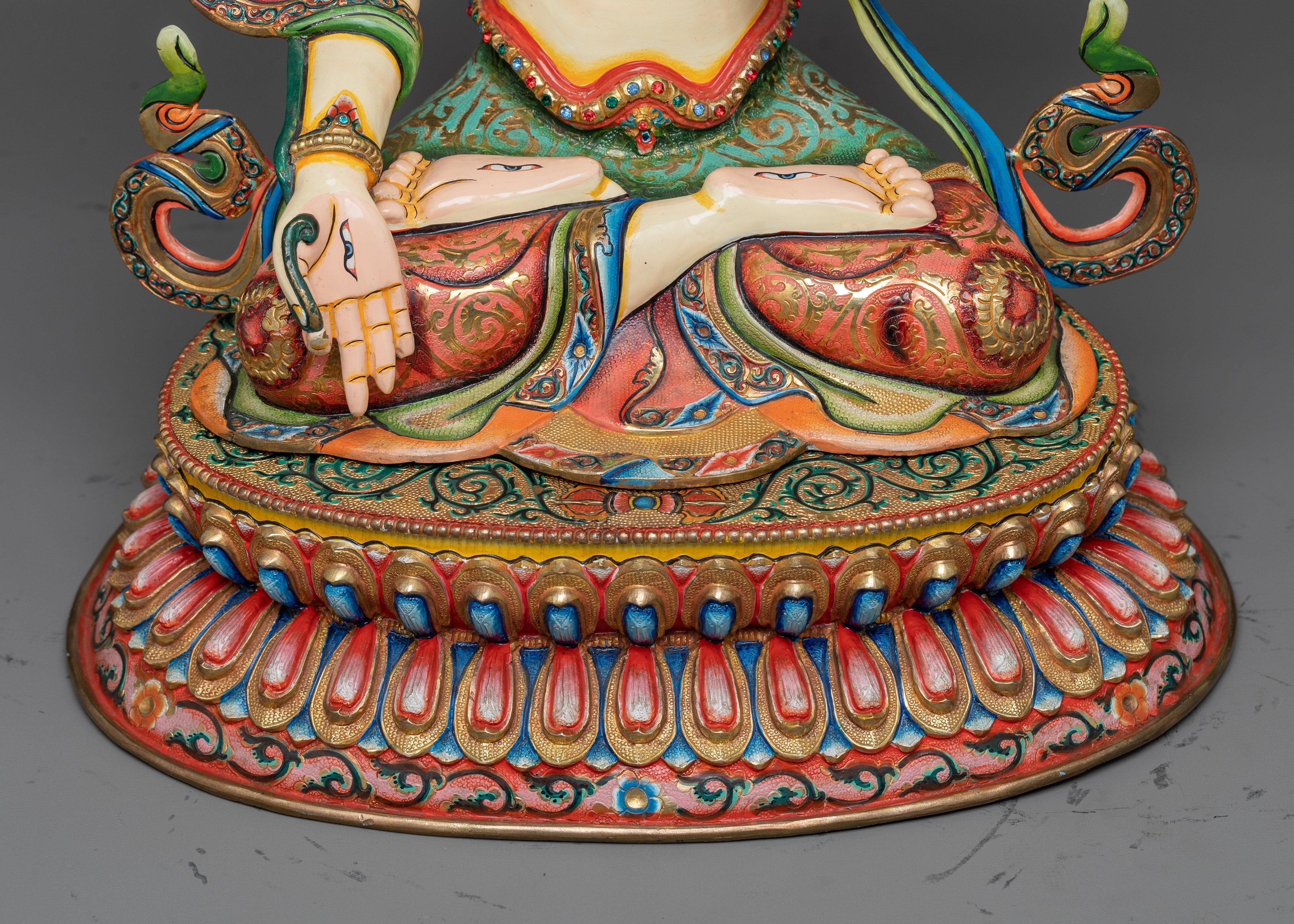 Premium White Painted Sita Tara Statue in 24K Gold | A Symbol of Compassion and Healing