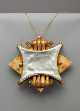 Gold-Plated Tibetan Ghau Locket | Sacred Buddhist Prayer Amulet