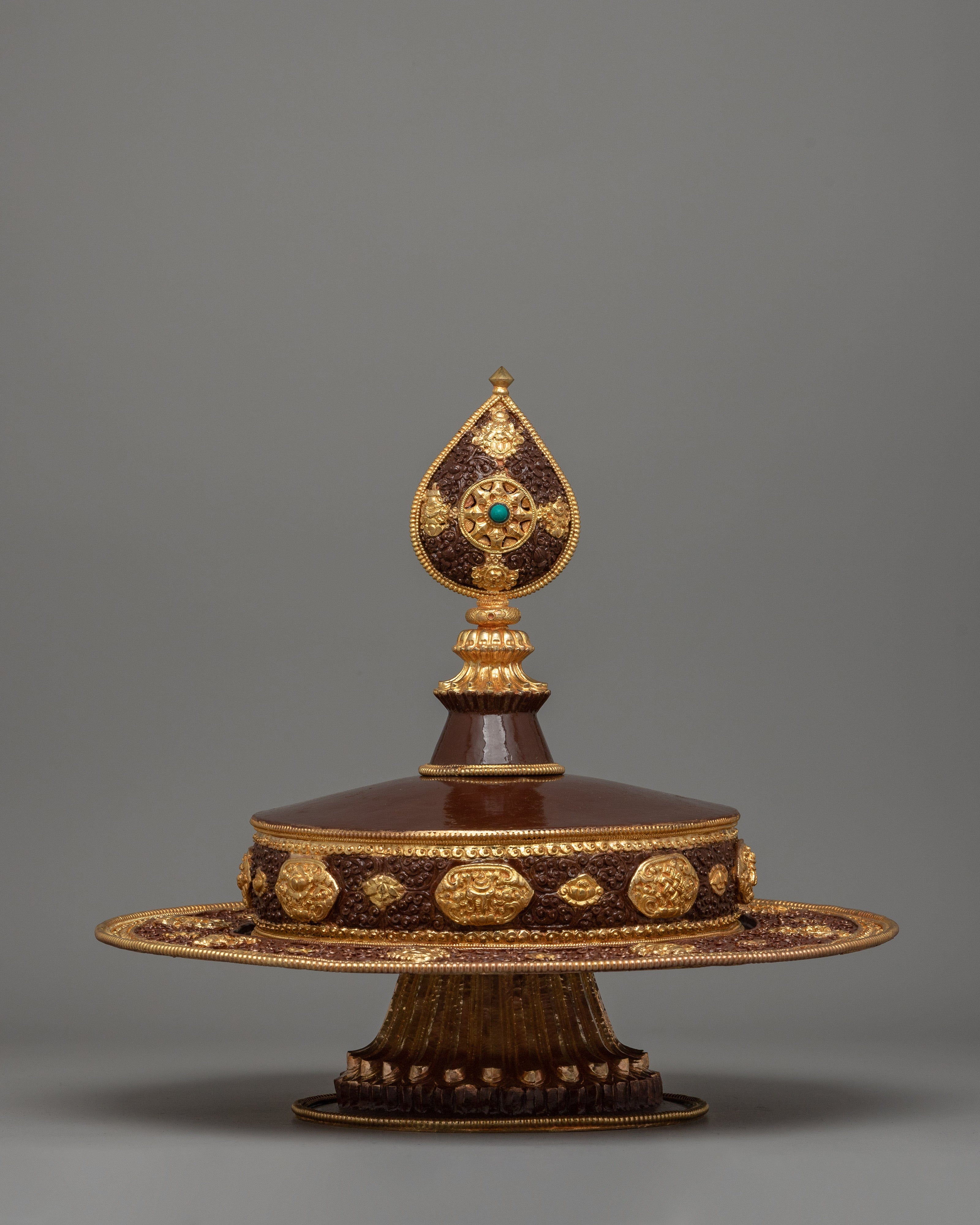 Tibetan Gold-Plated Ritual Mandala Set | Sacred Buddhist Mandala for Ritual Offerings
