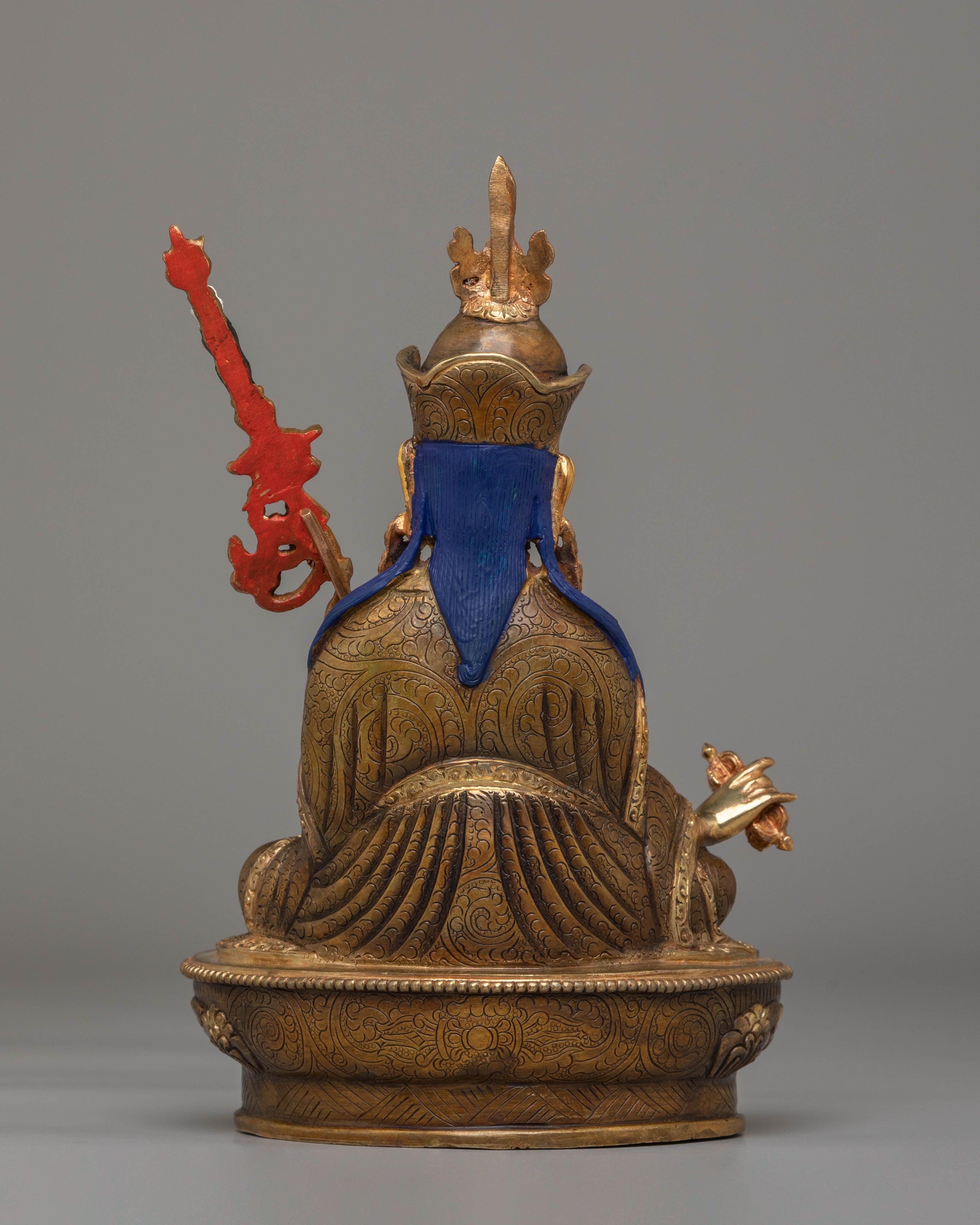 24k Gold Glided Statue of Guru Rinpoche | Divine Representation of Wisdom