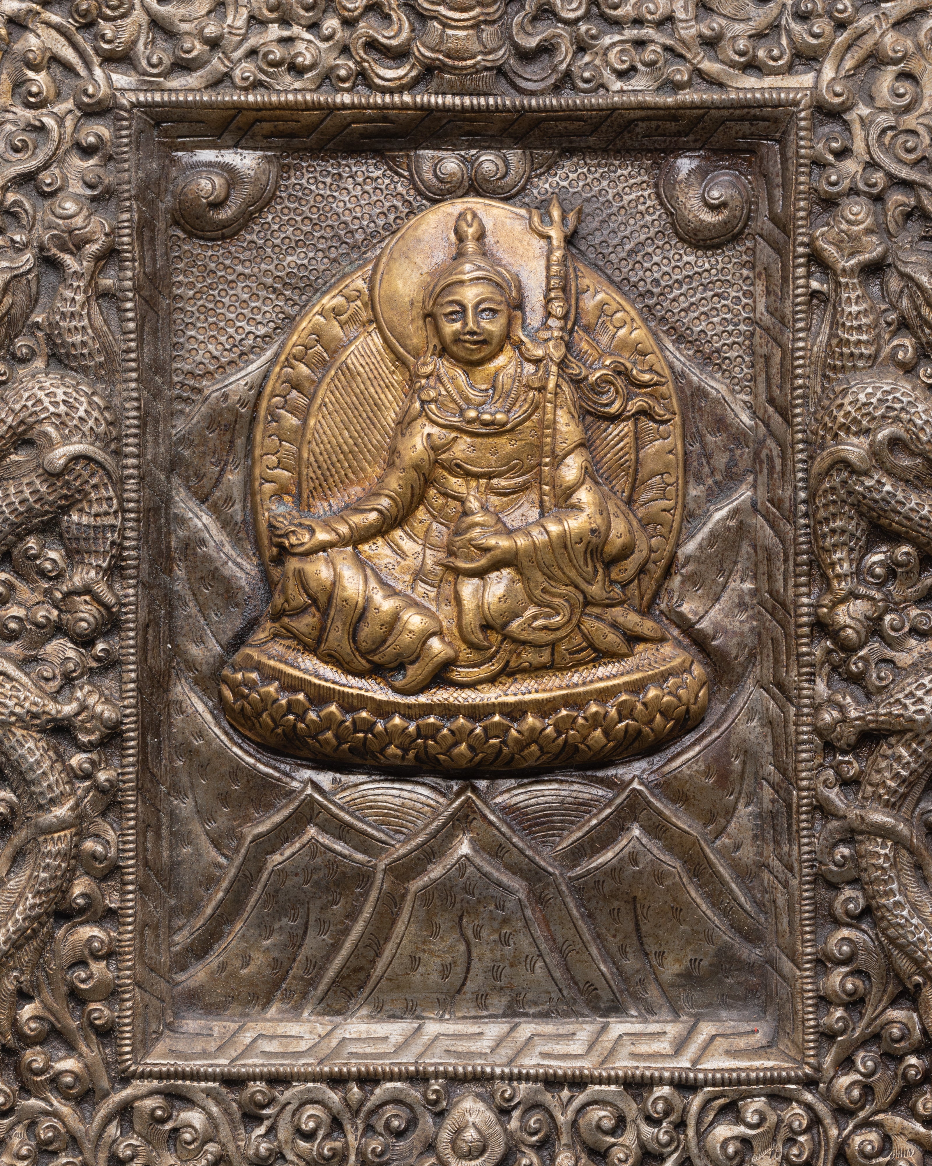 Guru Rinpoche Iron Wall Hanging | Tibetan Metalwork