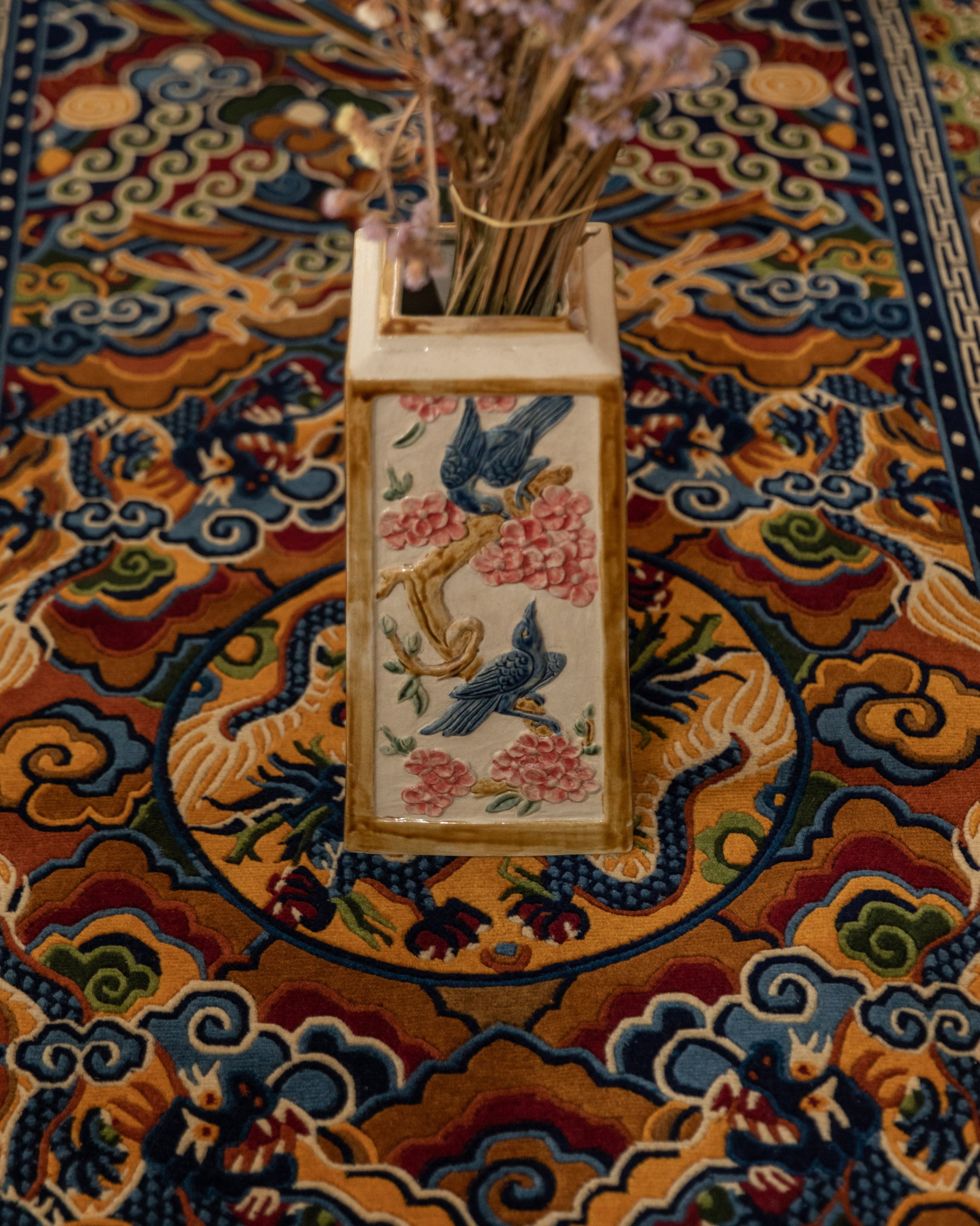 Handcrafted Tibetan Carpet | Traditional Wool Carpet with 200 Knots