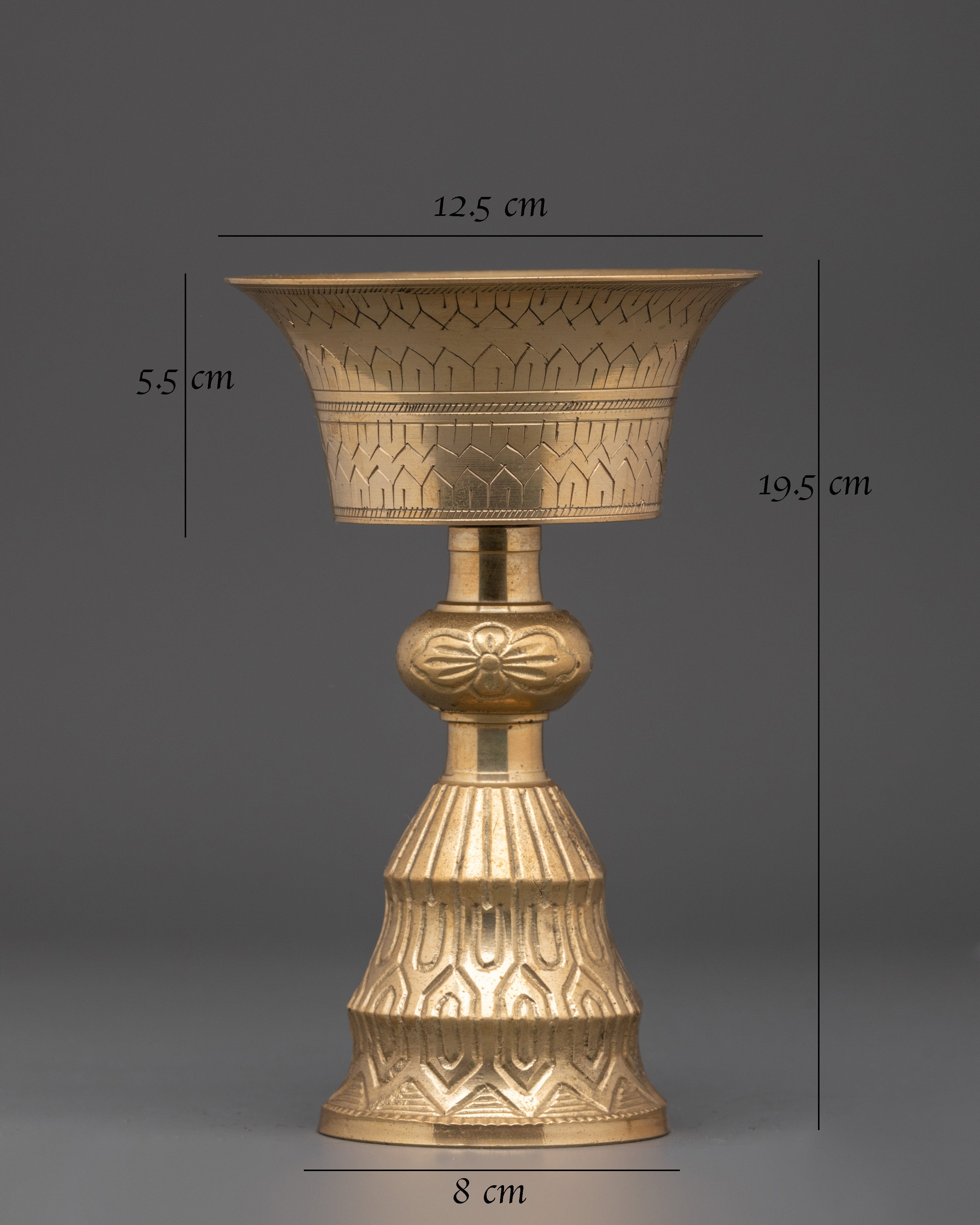 Spiritual Offering Butter Lamp | Brass Tibetan Ritual Lamp for Altar