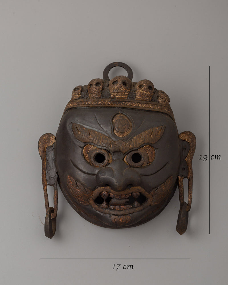 Handcrafted Bhairav Wall Decor Mask | Spiritual Buddhist Art