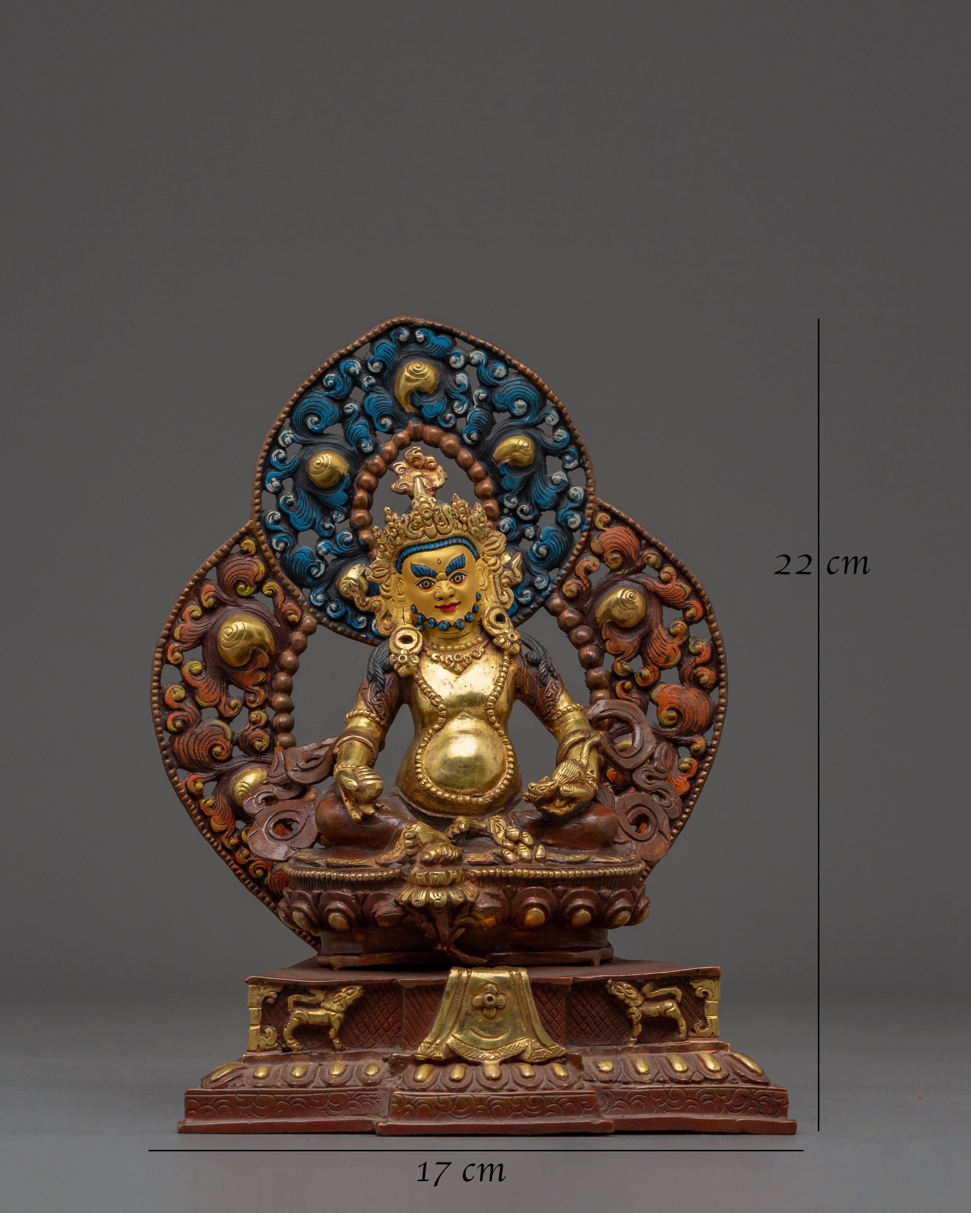 Dzambhala With Throne | Colorful Throne