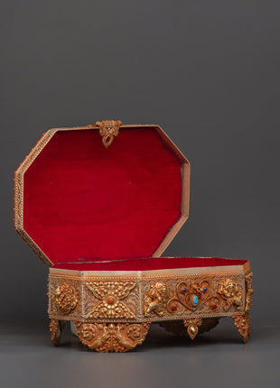 Tibetan Treasure Box with Coral | Sacred Stones & Buddhist Symbolism